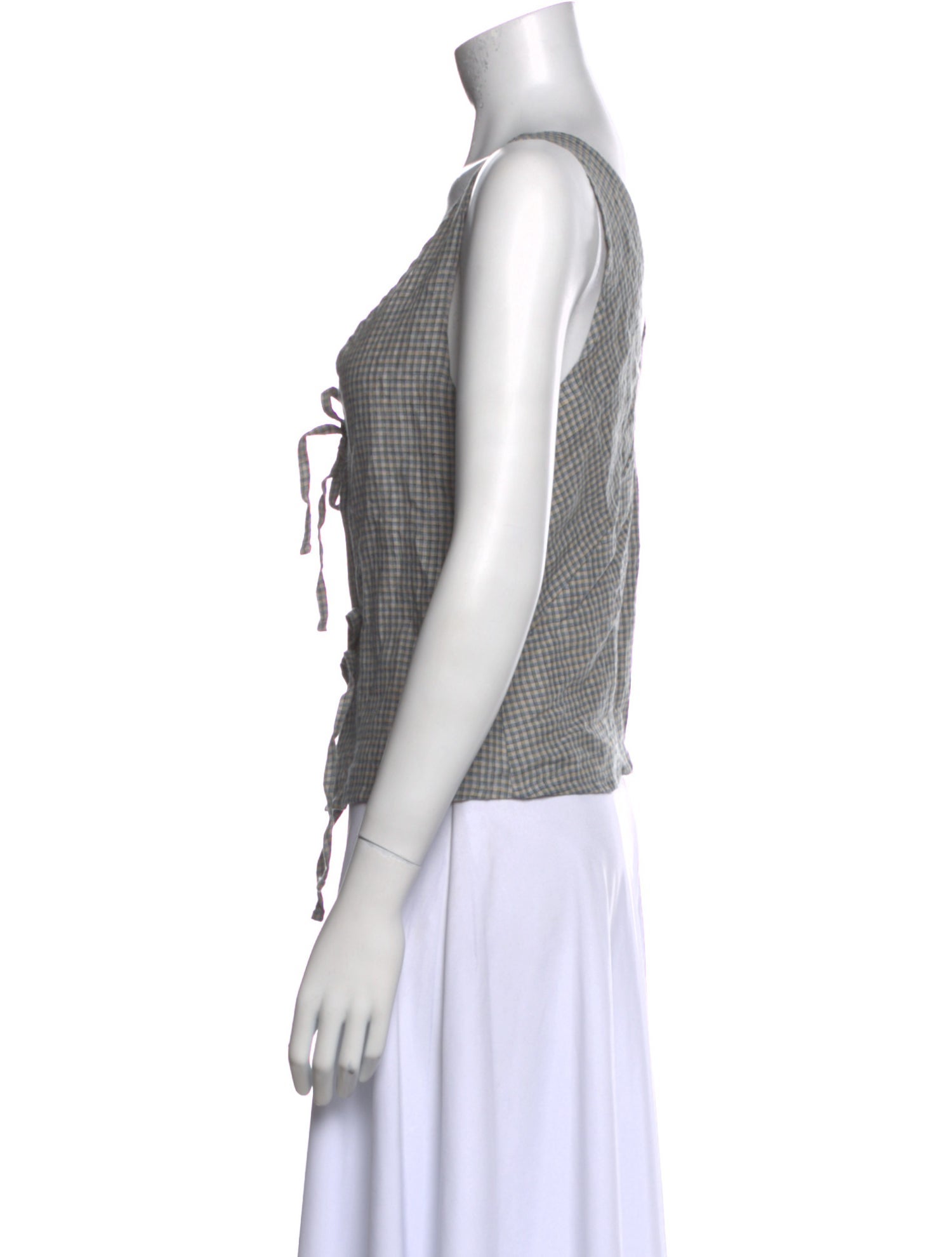 Deiji Studios Linen V-Neck Crop Top