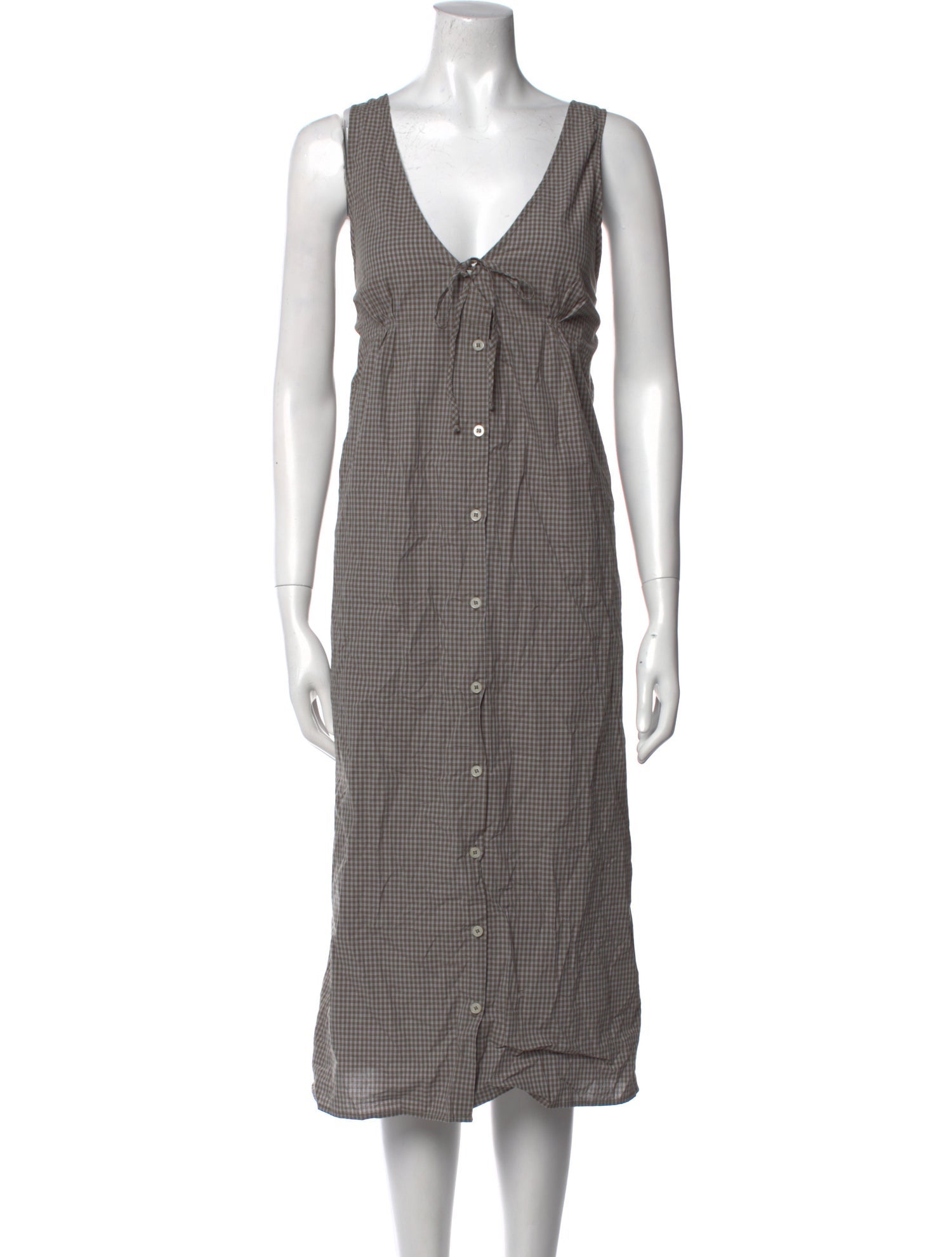 Deiji Studios Plaid Print Midi Length Dress