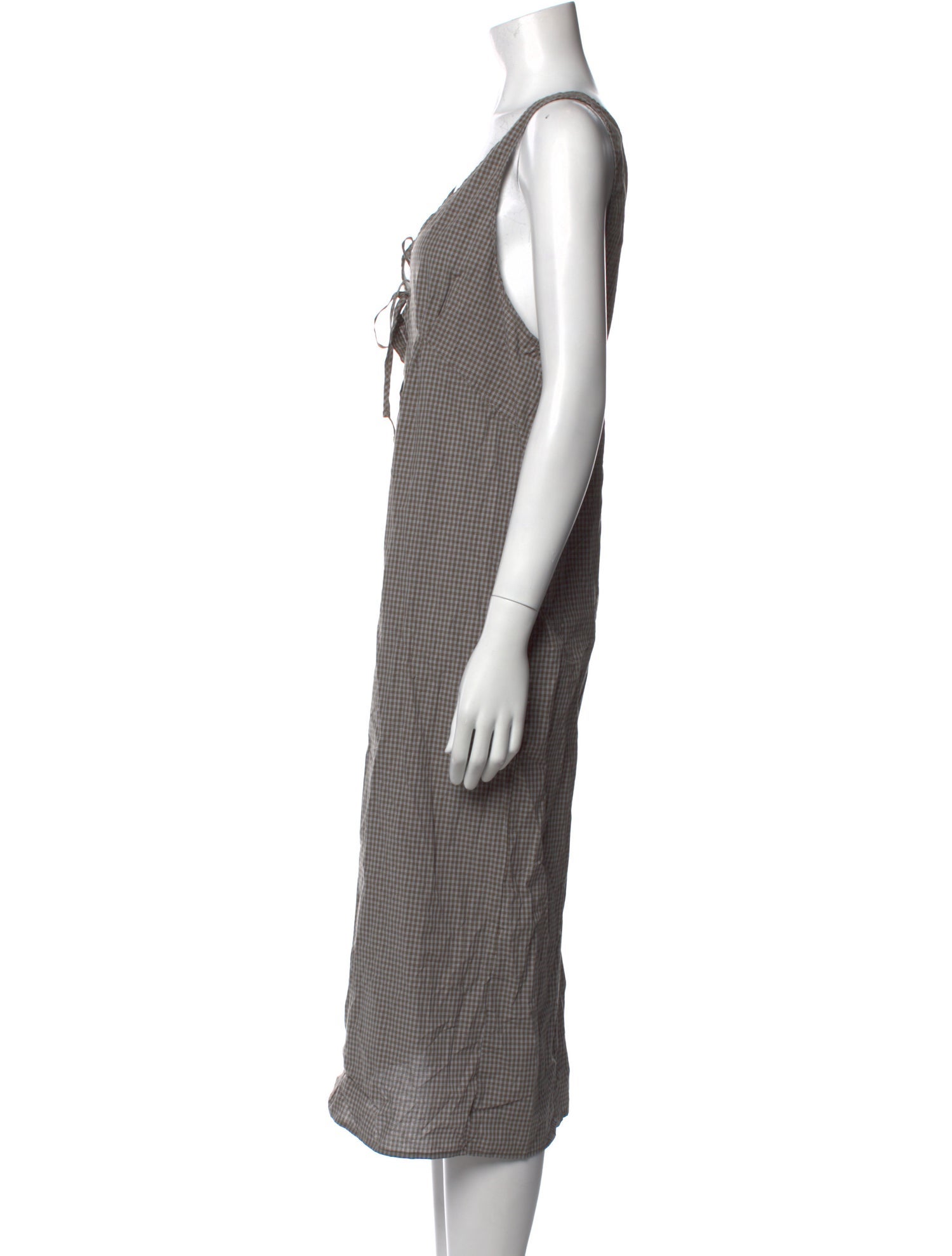 Deiji Studios Plaid Print Midi Length Dress