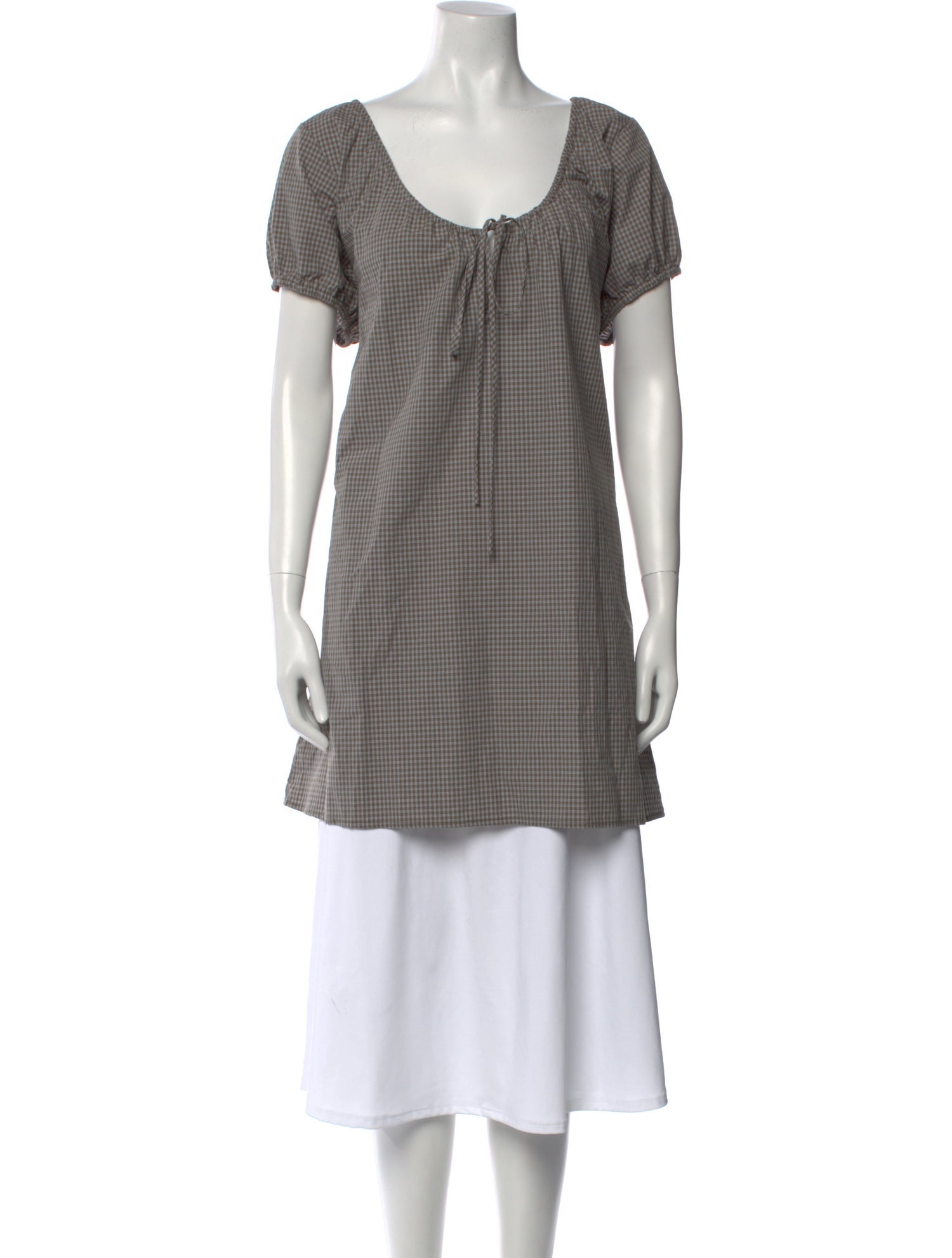 Deiji Studios Plaid Print Scoop Neck Tunic