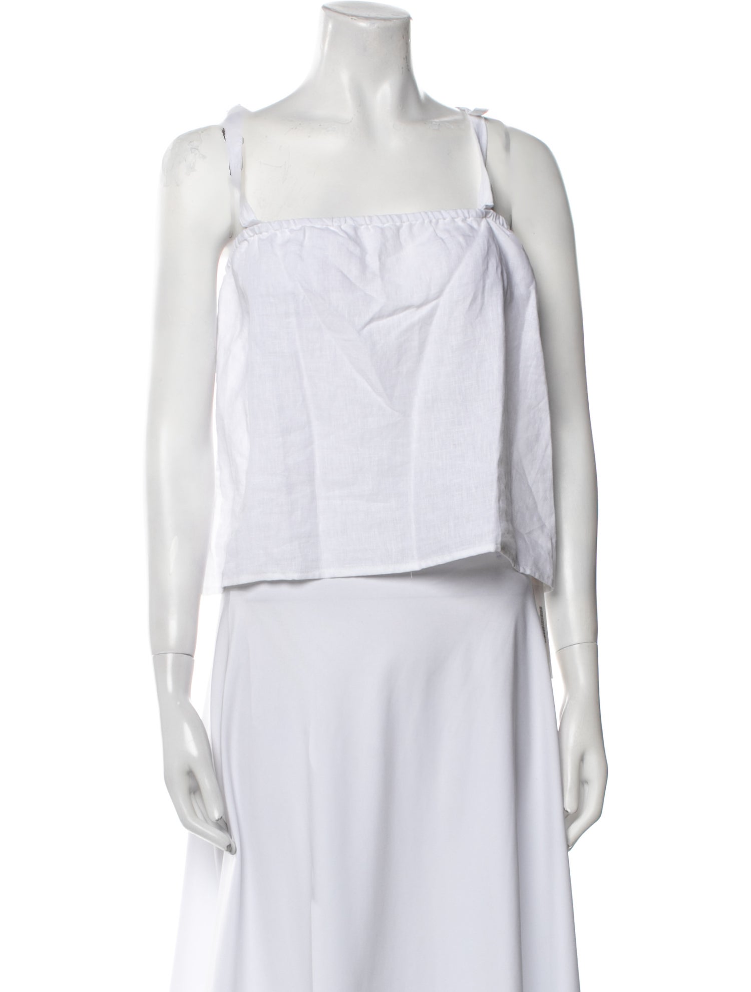 Deiji Studios Linen Square Neckline Crop Top w/ Tags