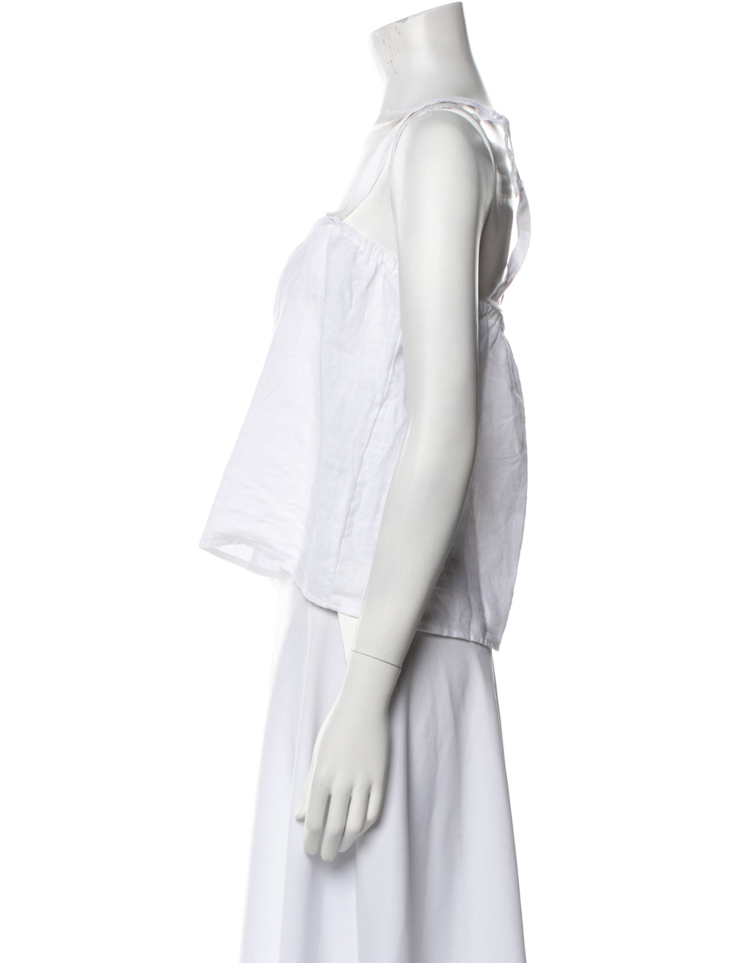 Deiji Studios Linen Square Neckline Crop Top w/ Tags