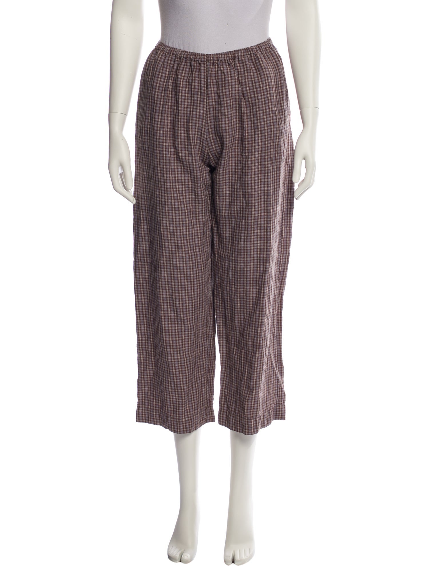 Deiji Studios Plaid Print Wide Leg Pants