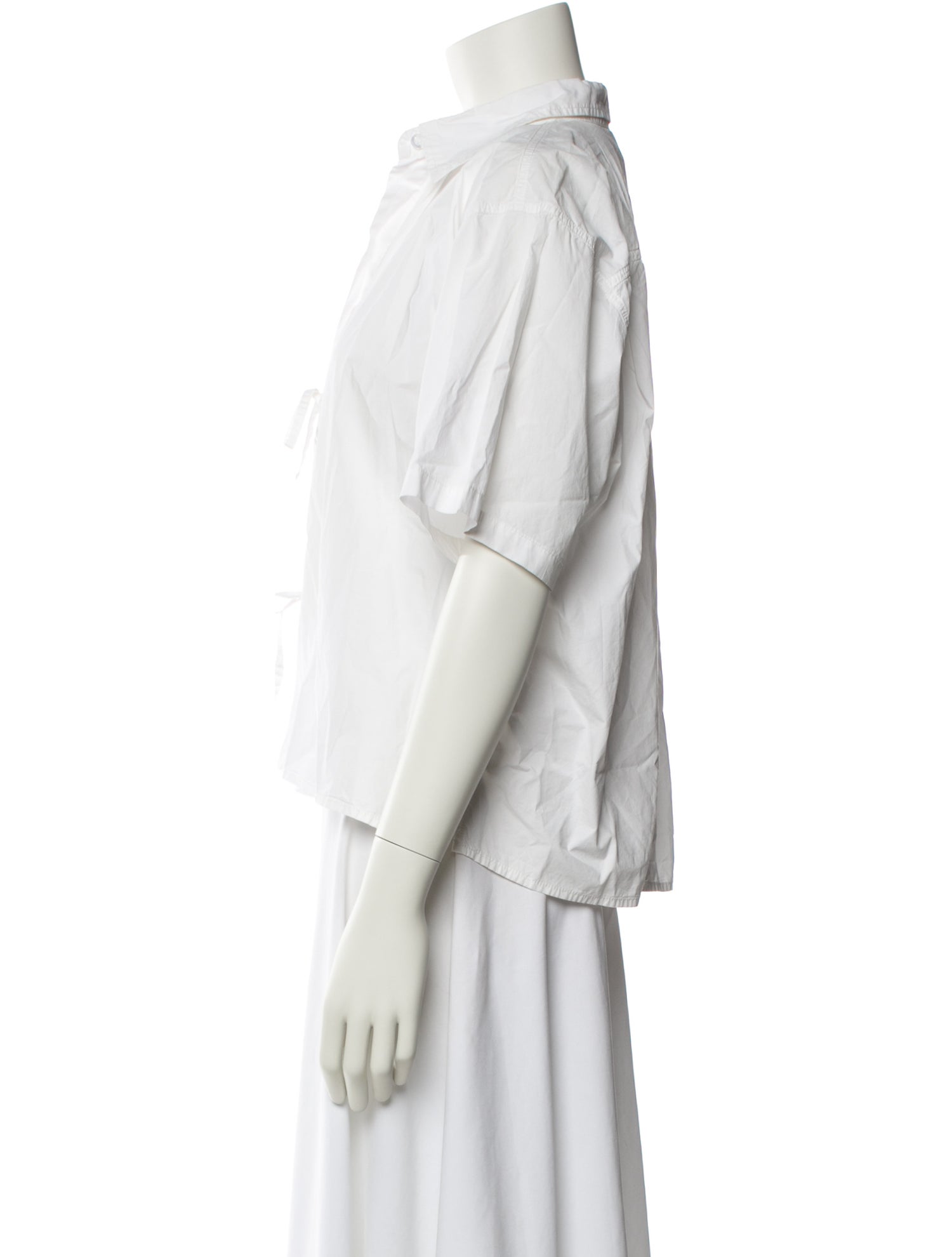 Deiji Studios V-Neck Short Sleeve Blouse