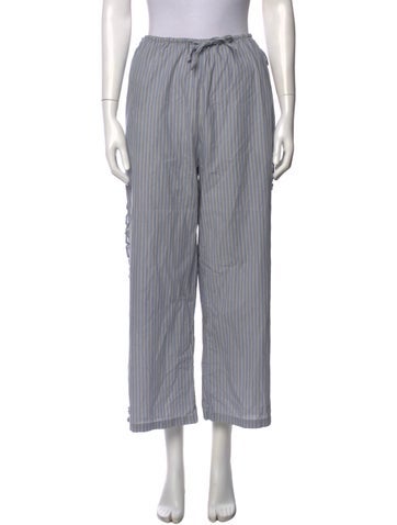 Pre-owned Deiji Studios Striped Wide Leg Pants In Blue
