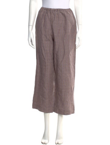 Pre-owned Deiji Studios Linen Wide Leg Pants In Red