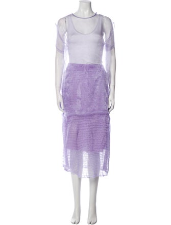 Delfina Balda Raw-Edge Trim Skirt Set