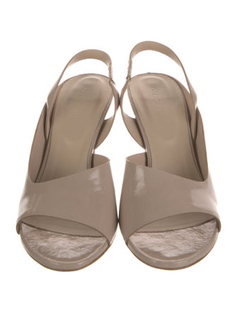 Del Carlo Patent Leather Slingback Sandals