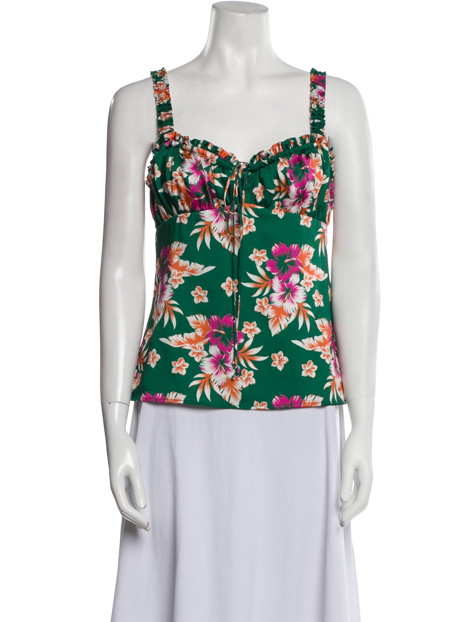 Delfi Collective Floral Print Square Neckline Top