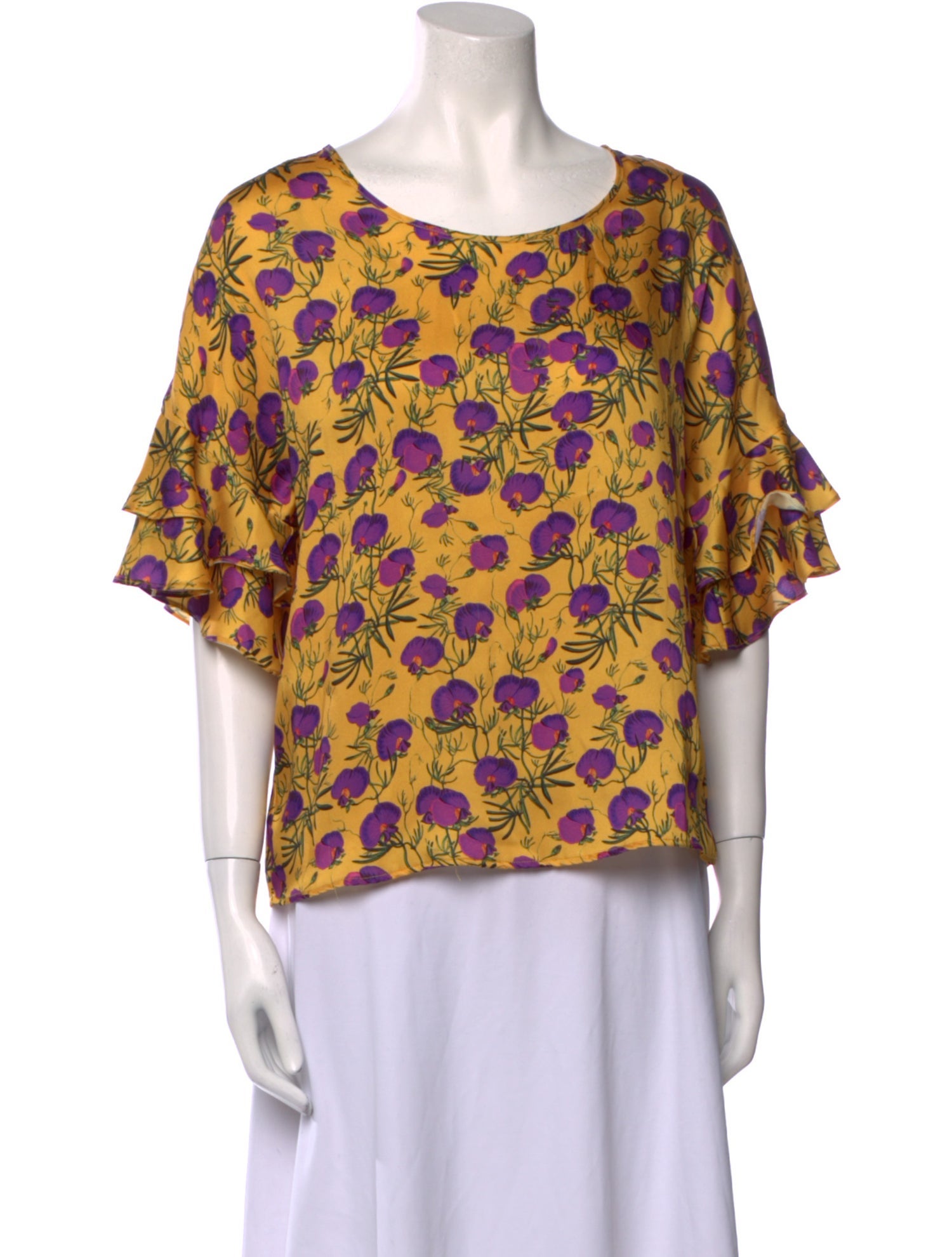 Delfi Collective Printed Bateau Neckline Blouse