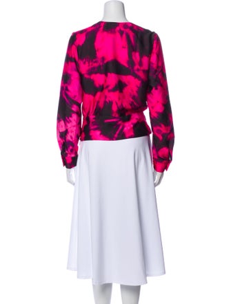 Delfi Collective Tie-Dye Print V-Neck Blouse