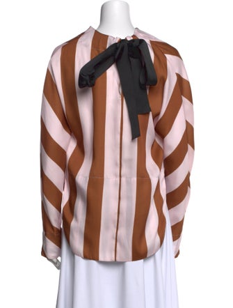 Delfi Collective Striped Mock Neck Blouse
