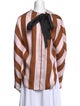 Delfi Collective Striped Mock Neck Blouse