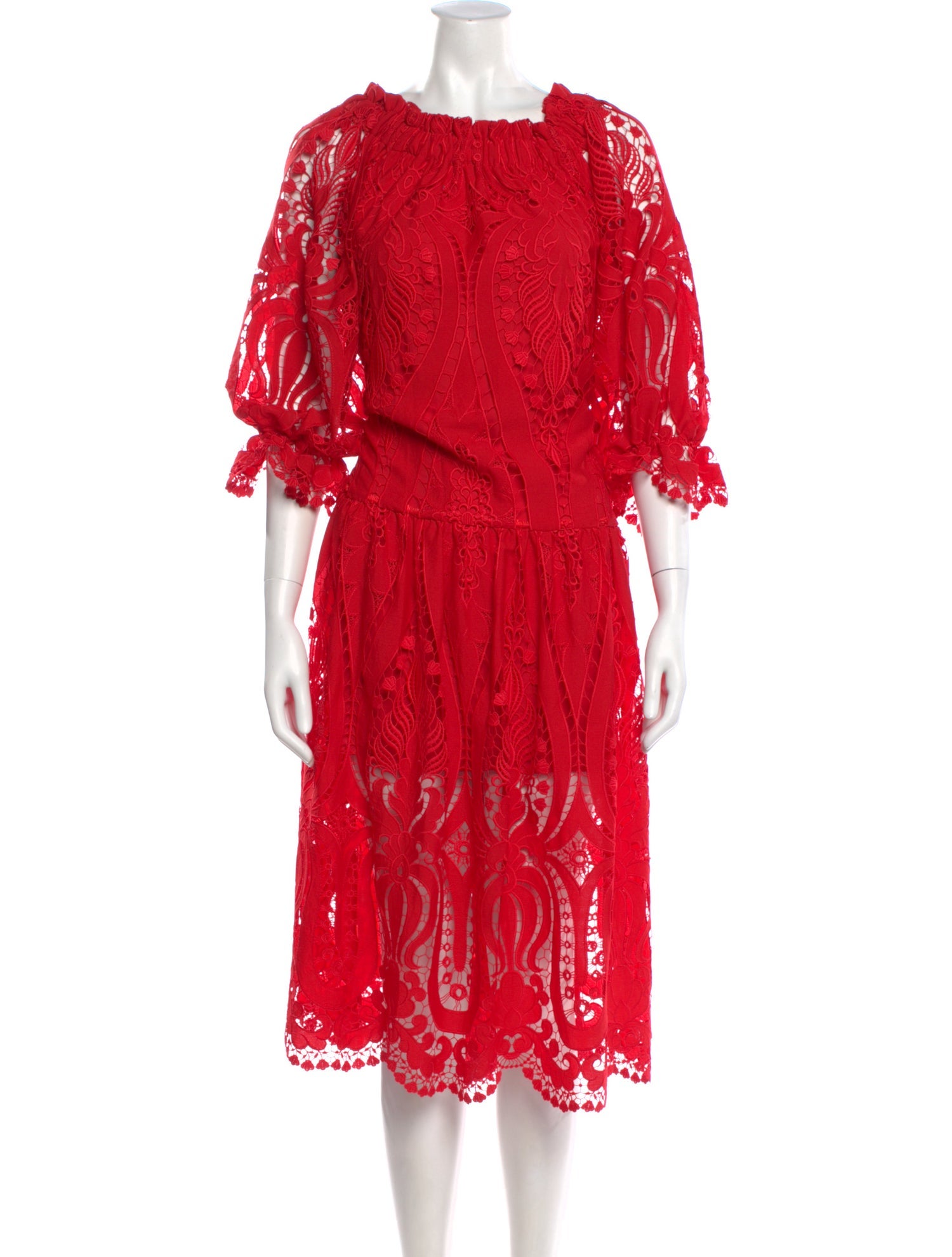 Delfi Collective Lace Pattern Midi Length Dress