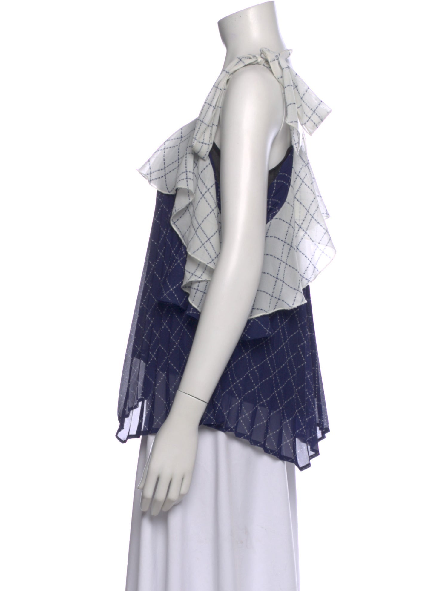 Delfi Collective Plaid Print Square Neckline Blouse