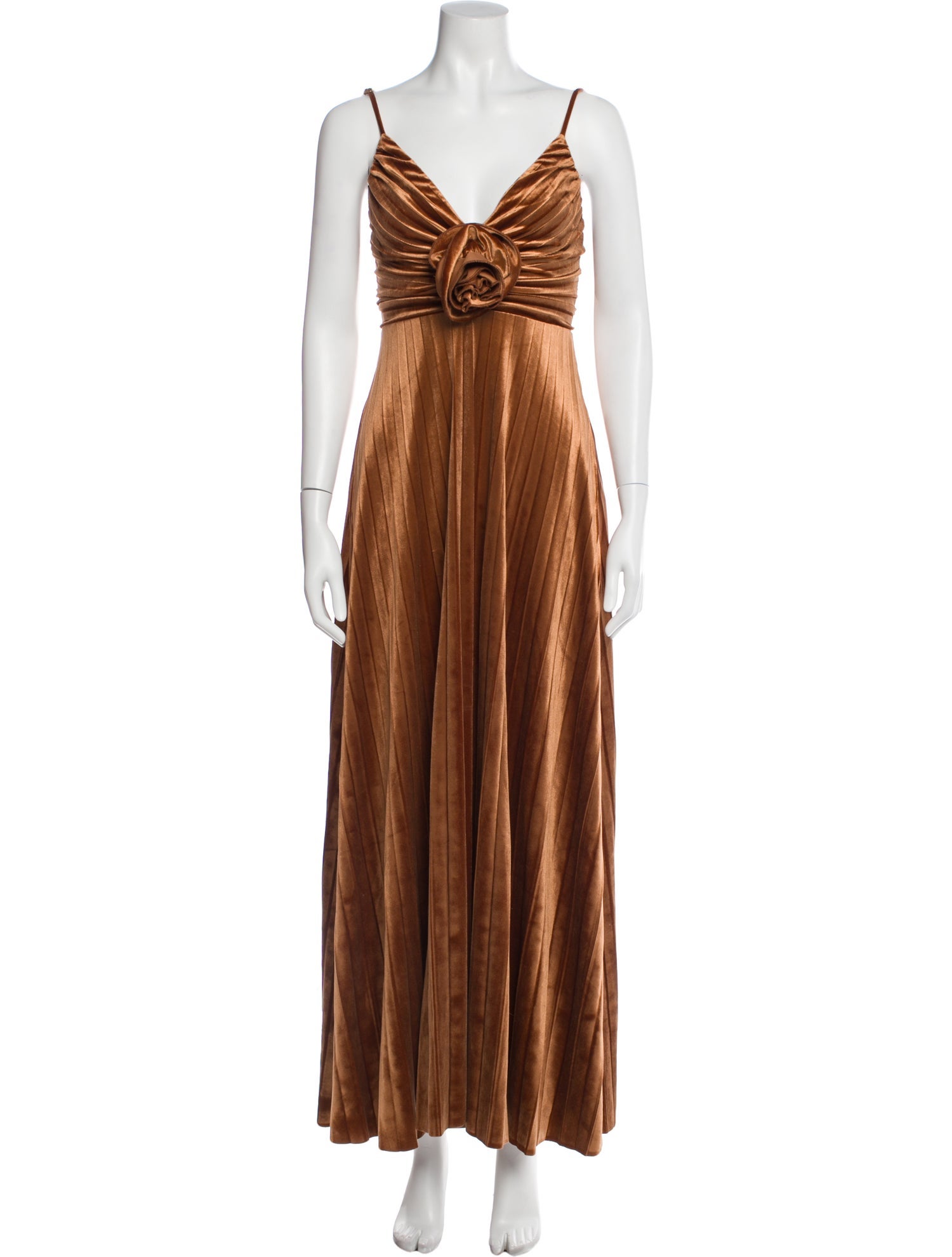 delfi brown dress V-Neck Long Dress