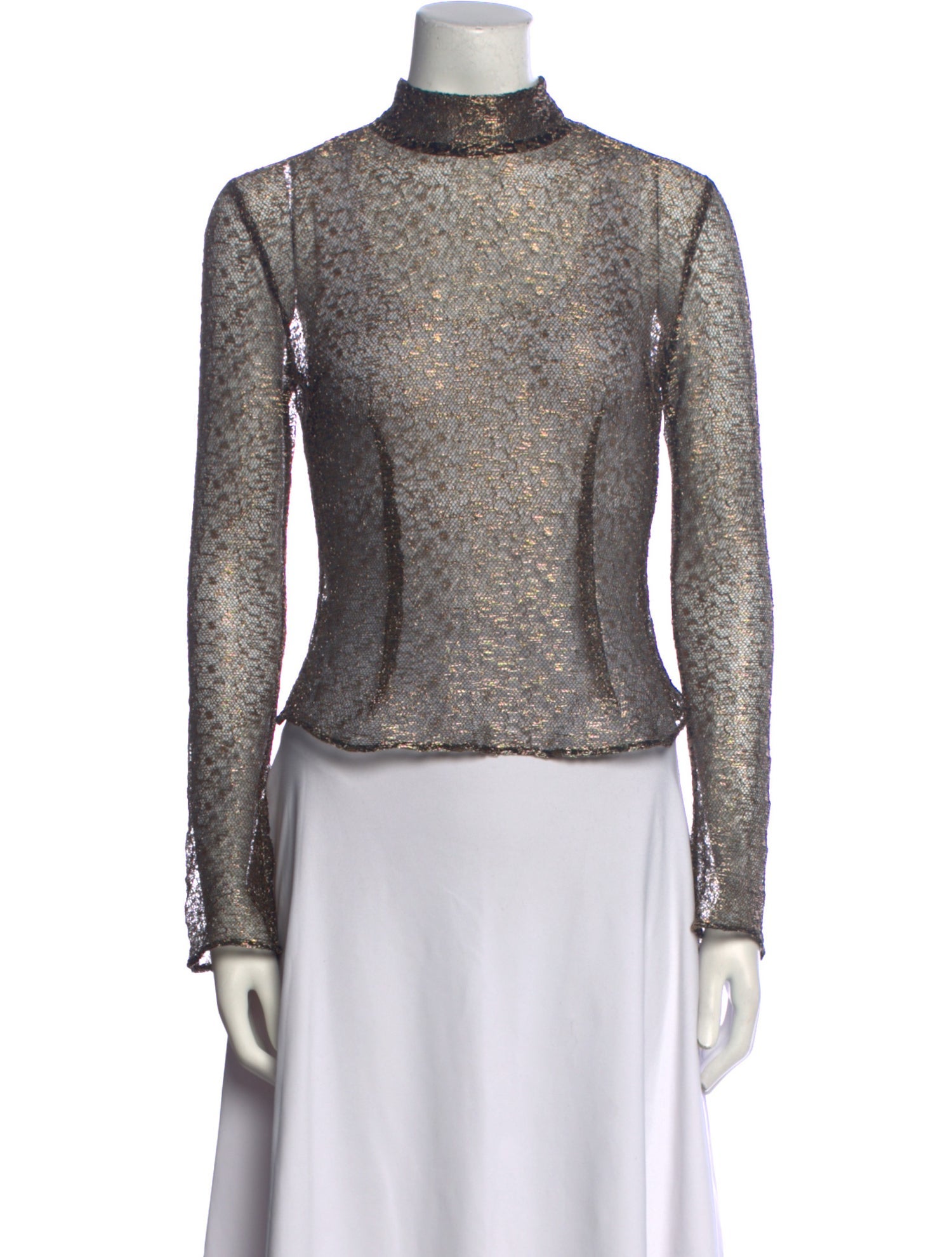 De La Vali Mock Neck Long Sleeve Top