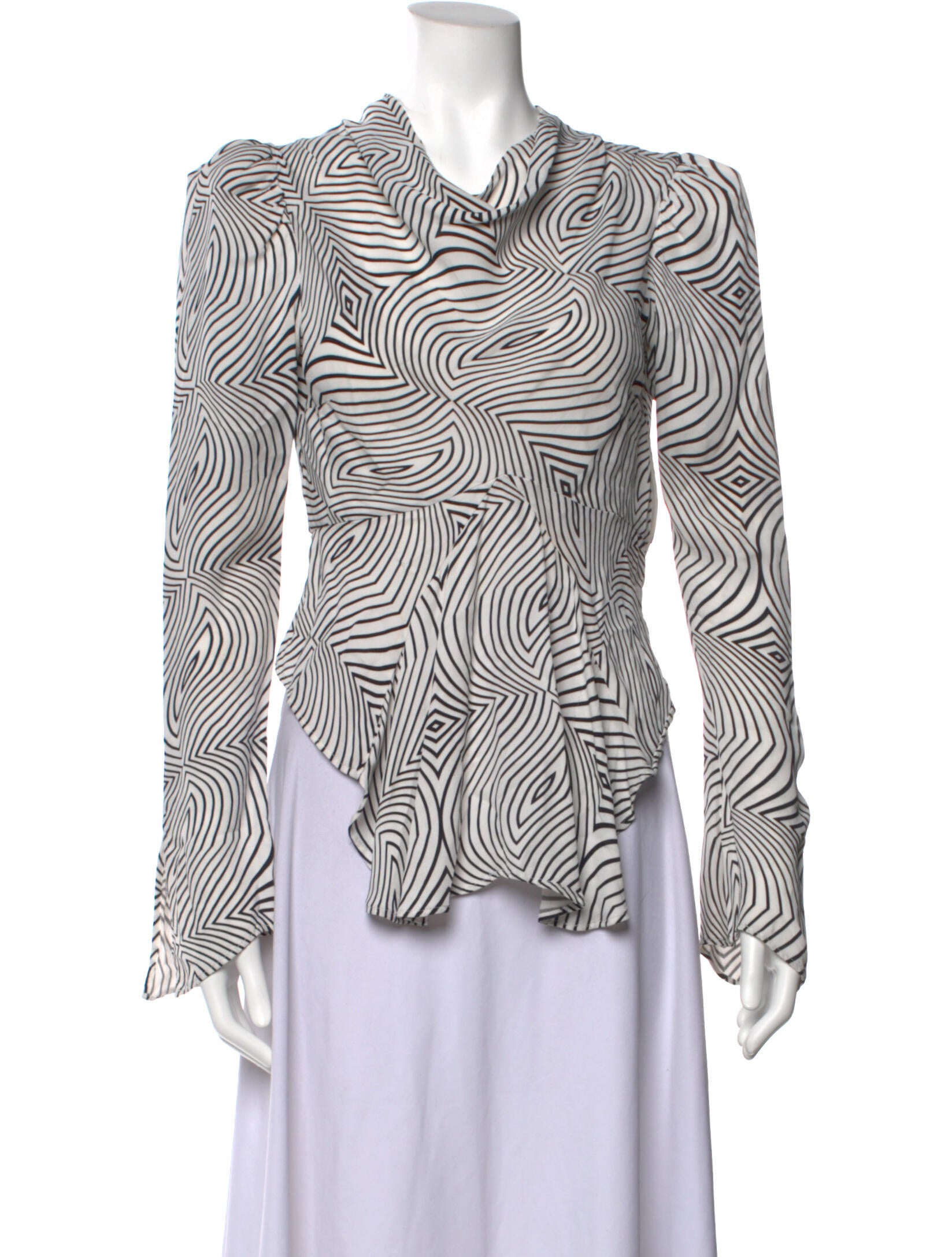 De La Vali Silk Striped Blouse