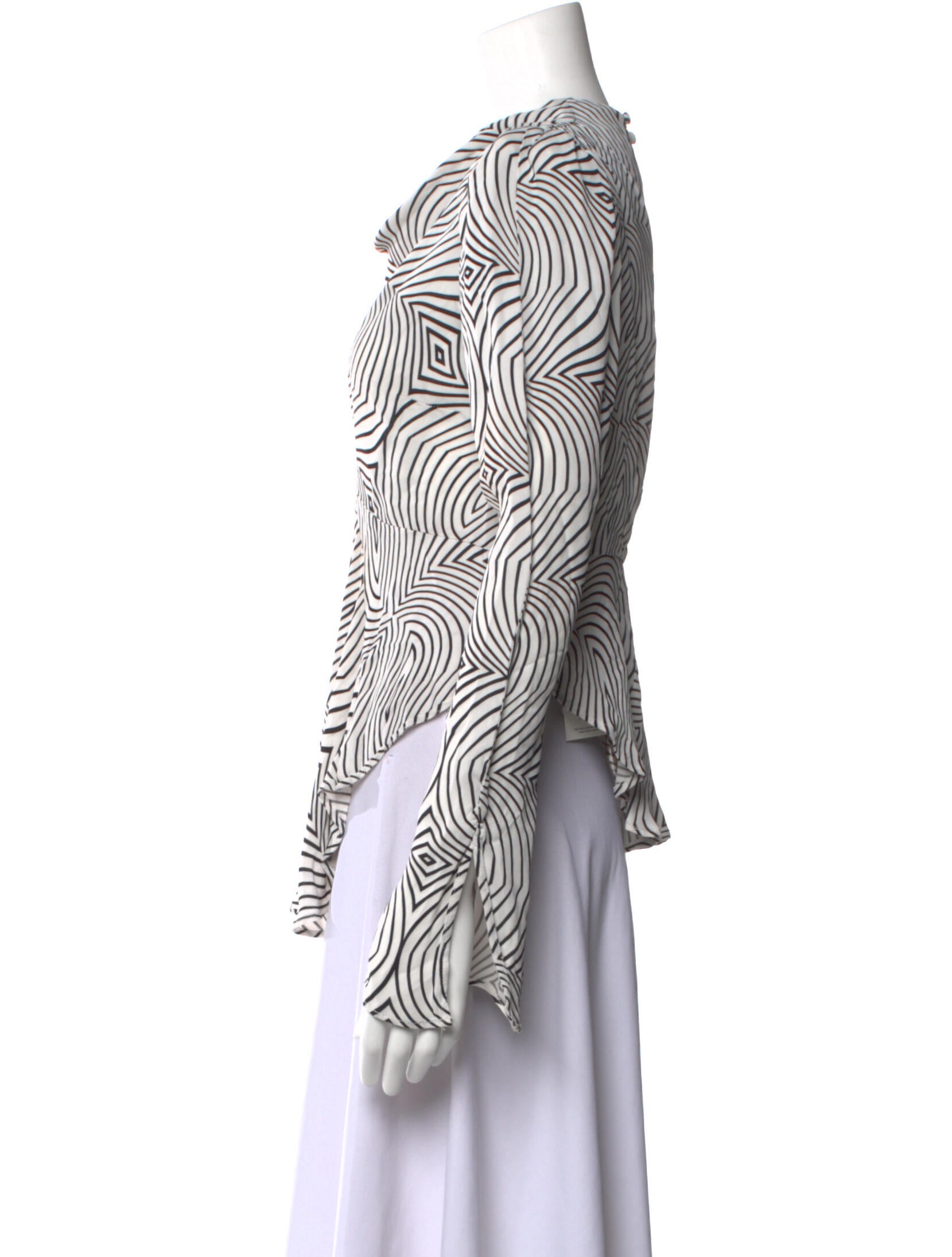 De La Vali Silk Striped Blouse
