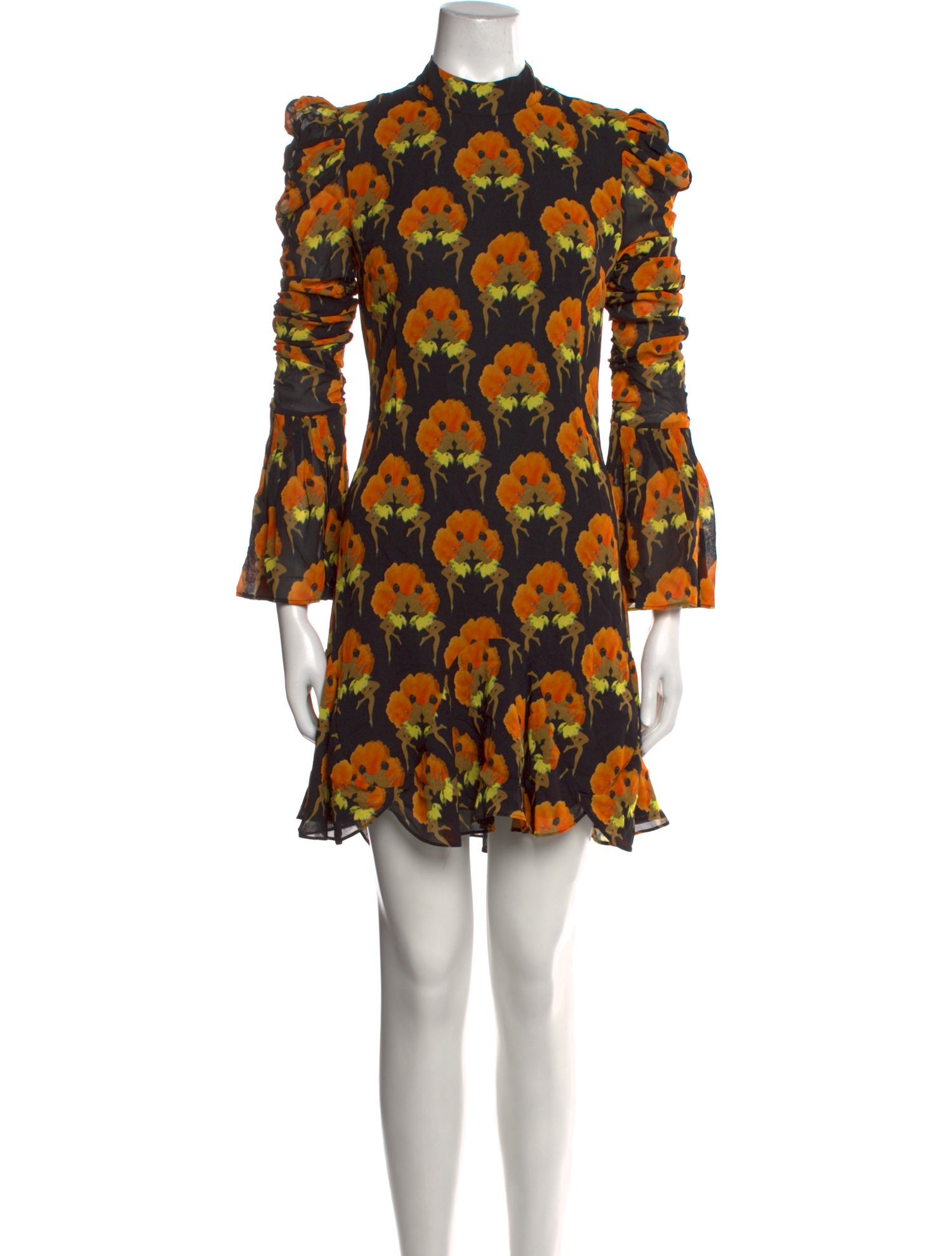 De La Vali Floral Print Mini Dress