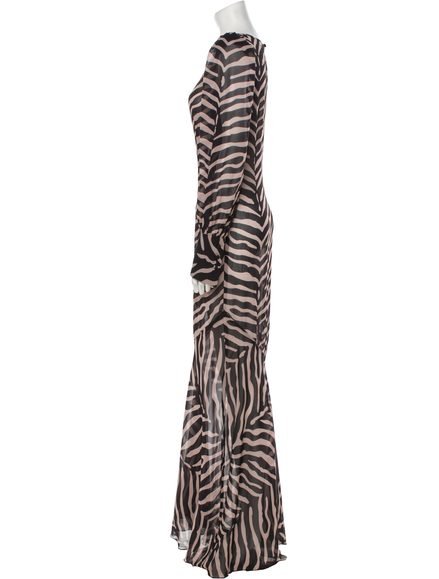 De La Vali Animal Print Long Dress