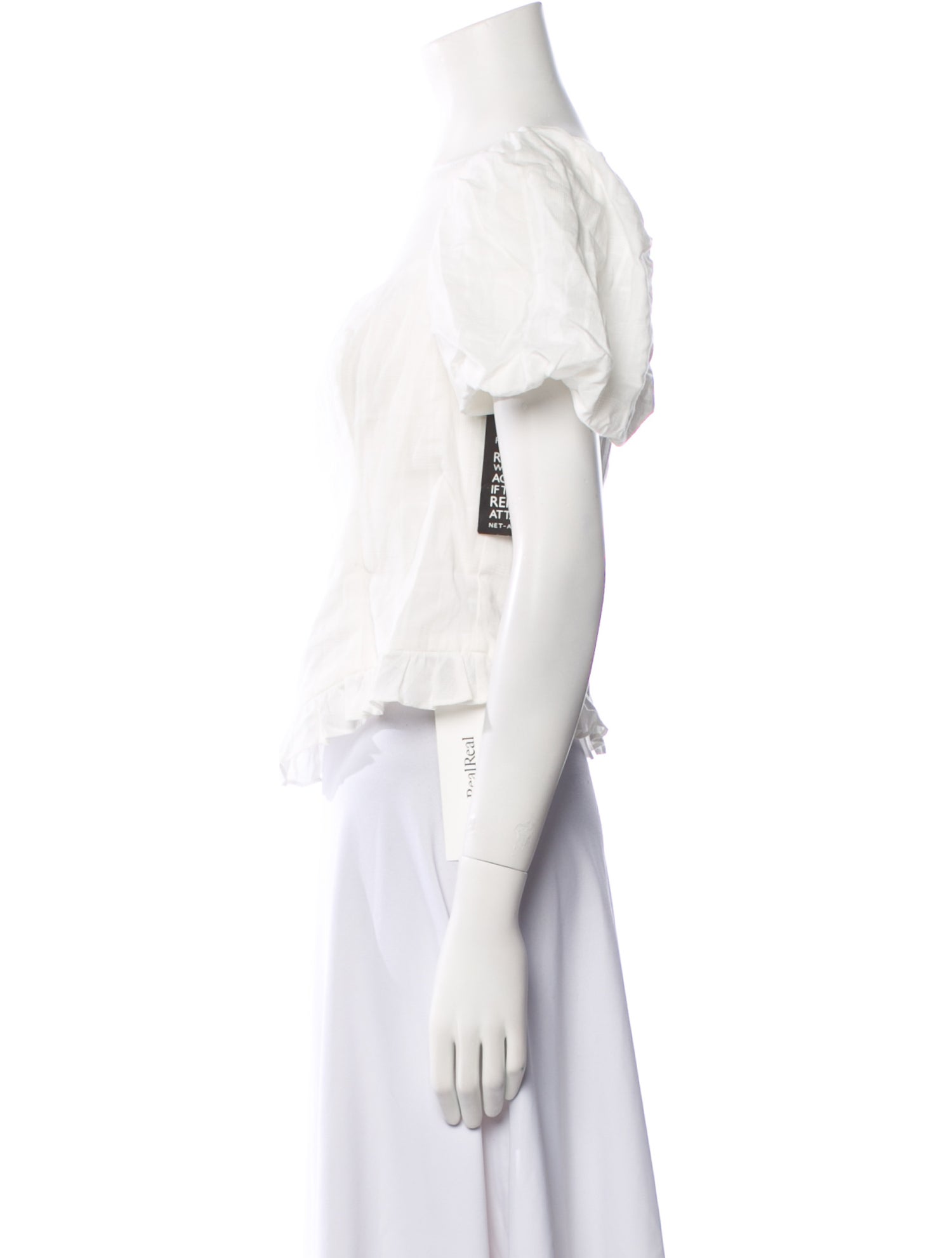 De La Vali Square Neckline Short Sleeve Crop Top