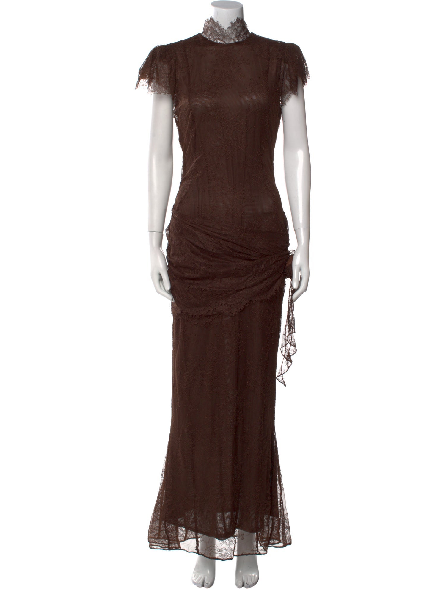 De La Vali Mock Neck Long Dress