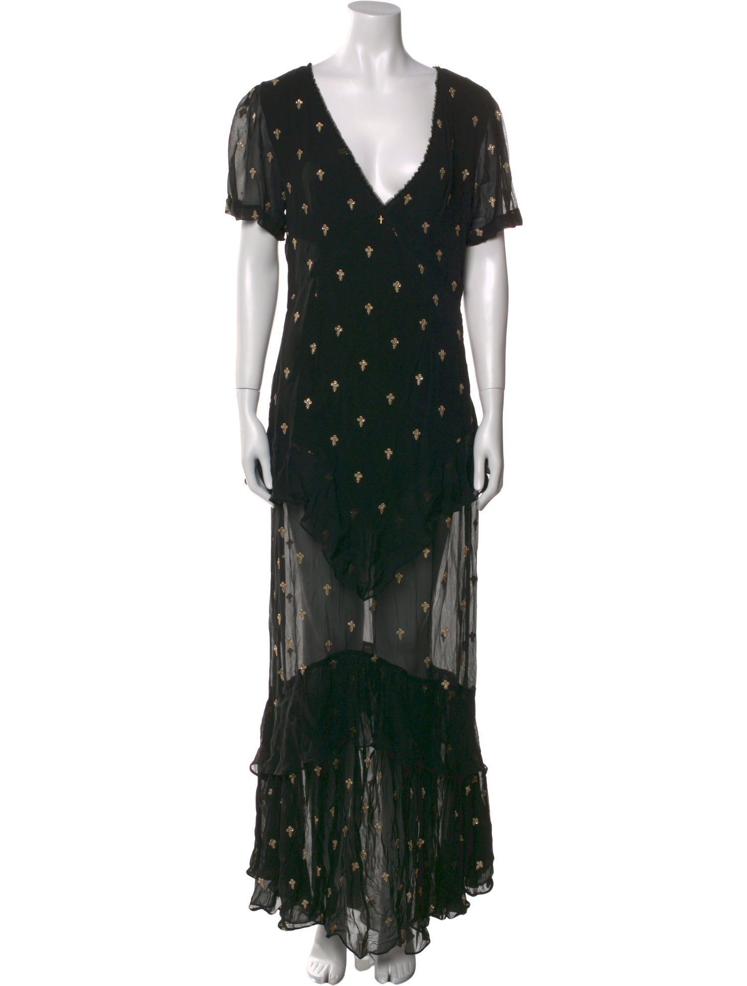 De La Vali Printed Long Dress