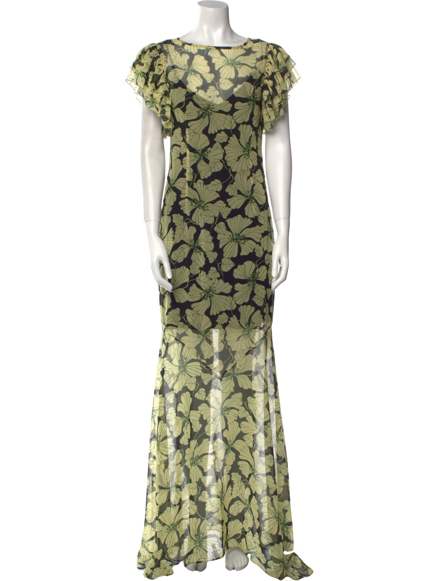 De La Vali Printed Long Dress