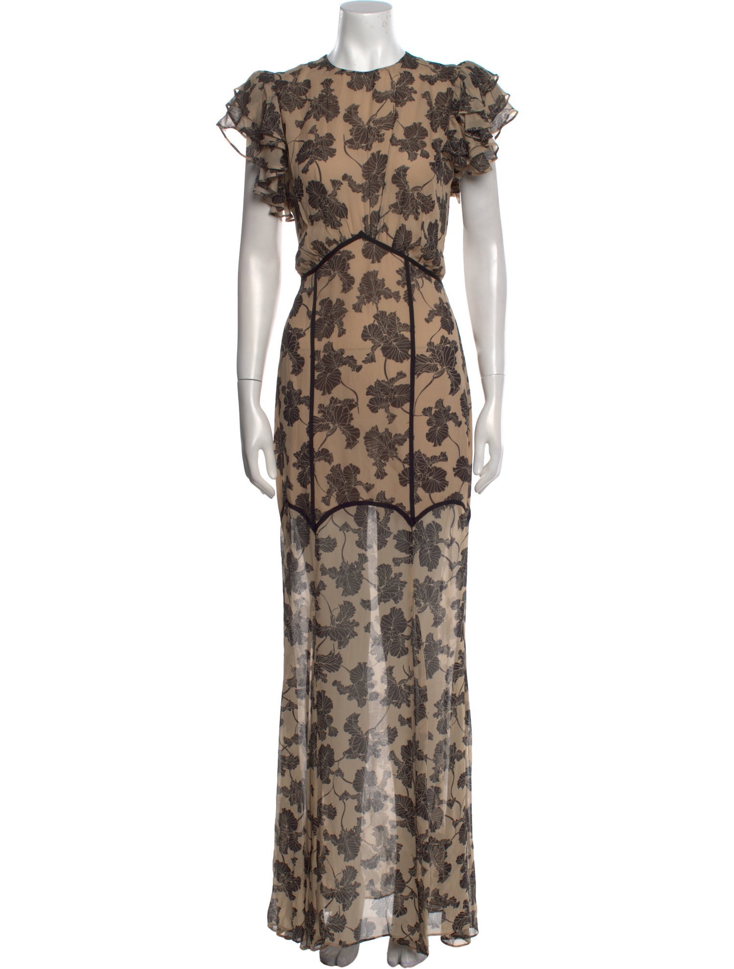 De La Vali Floral Print Long Dress