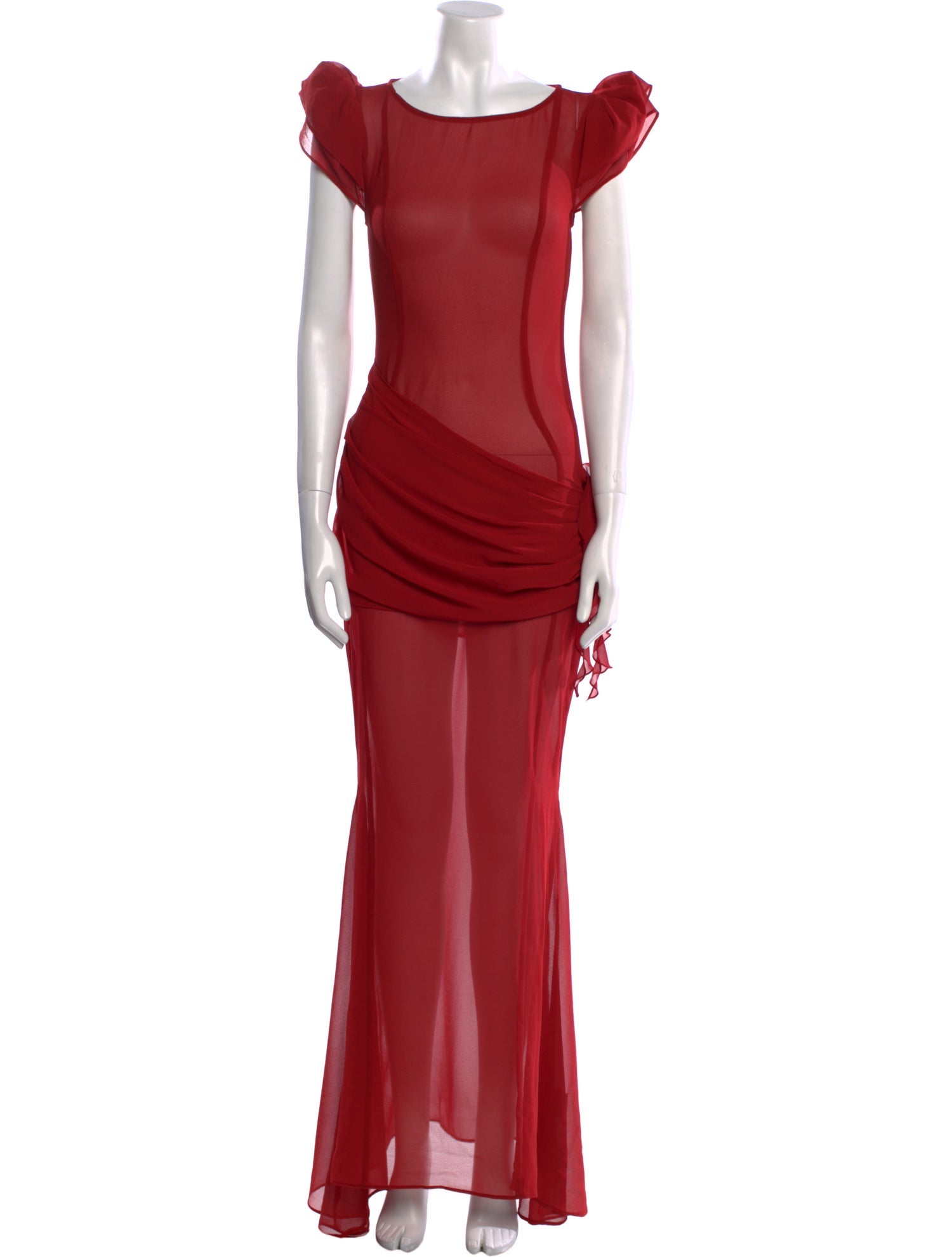 De La Vali Bateau Neckline Long Dress