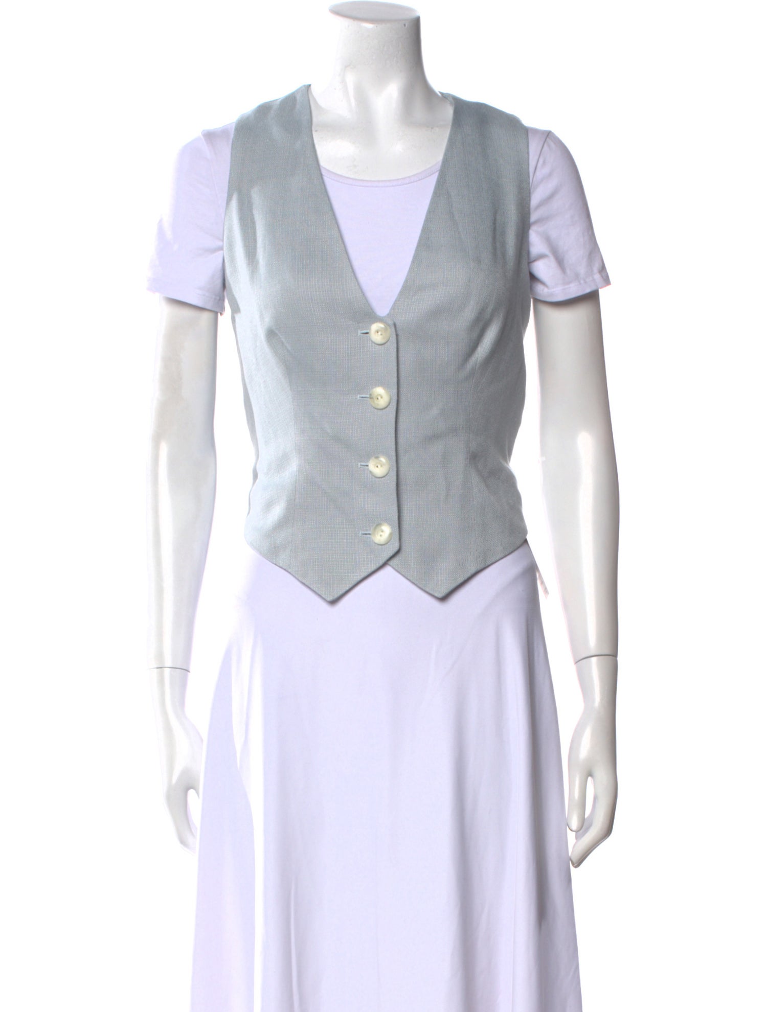 De La Vali Linen V-Neck Crop Top