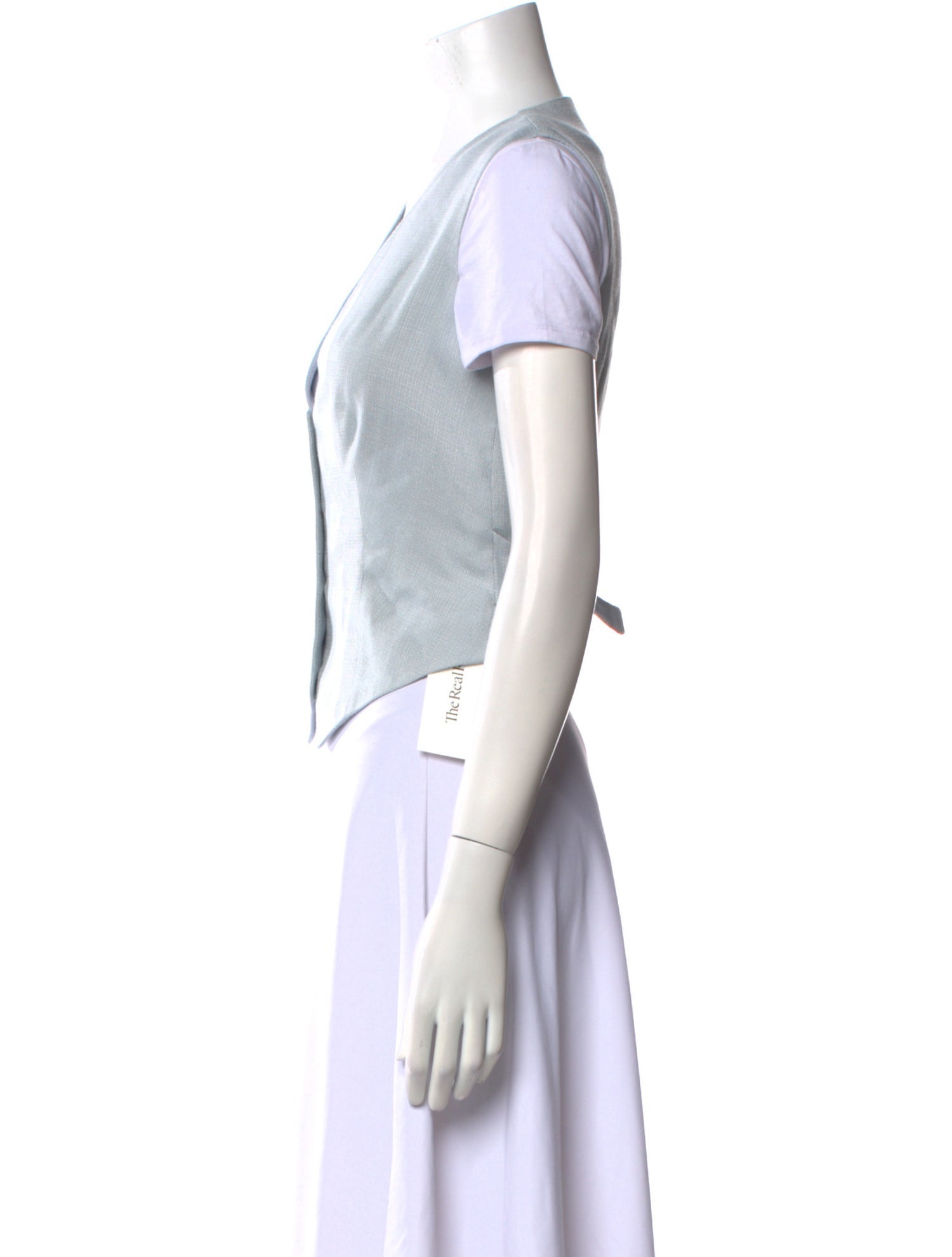 De La Vali Linen V-Neck Crop Top