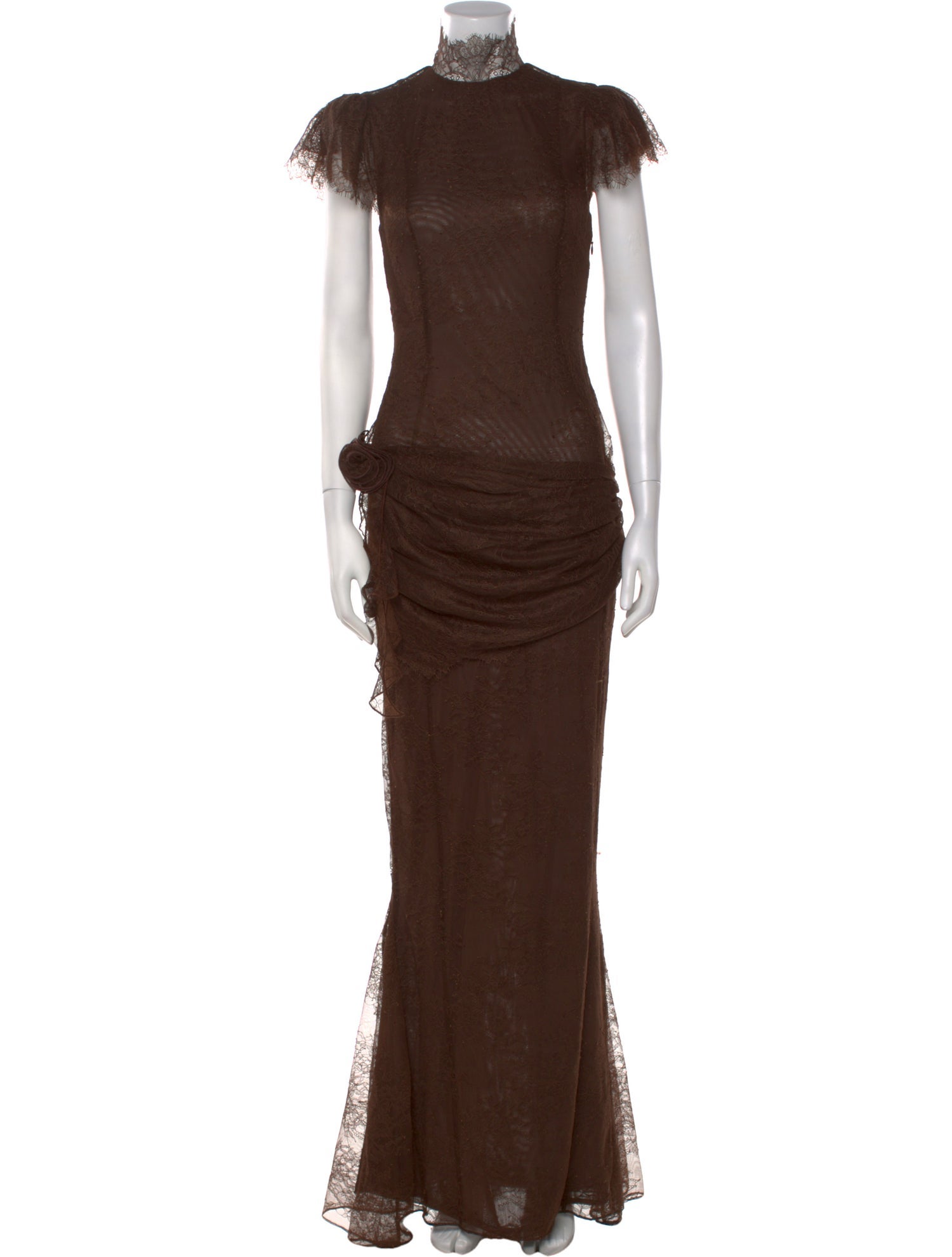 De La Vali Mock Neck Long Dress