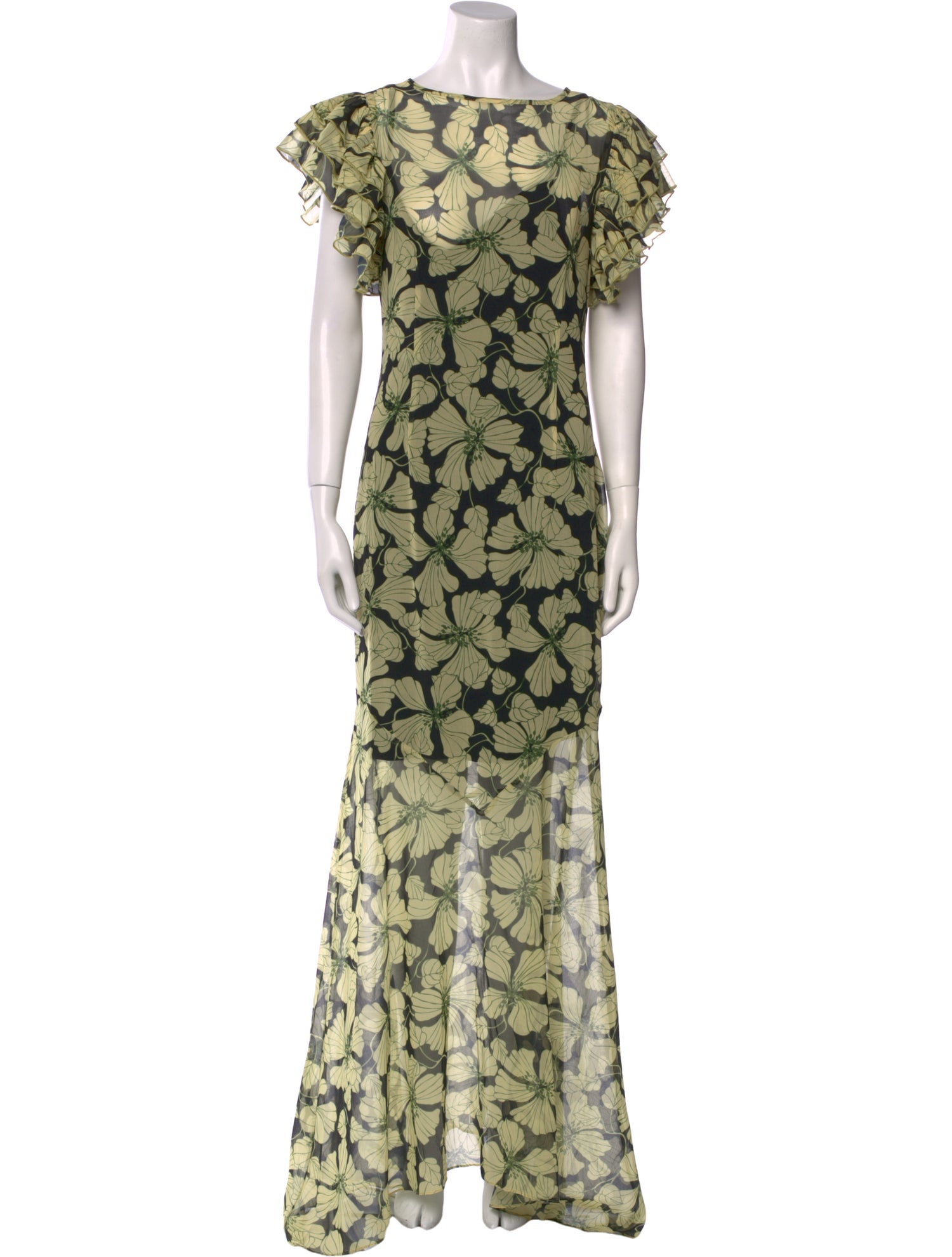 De La Vali Printed Long Dress