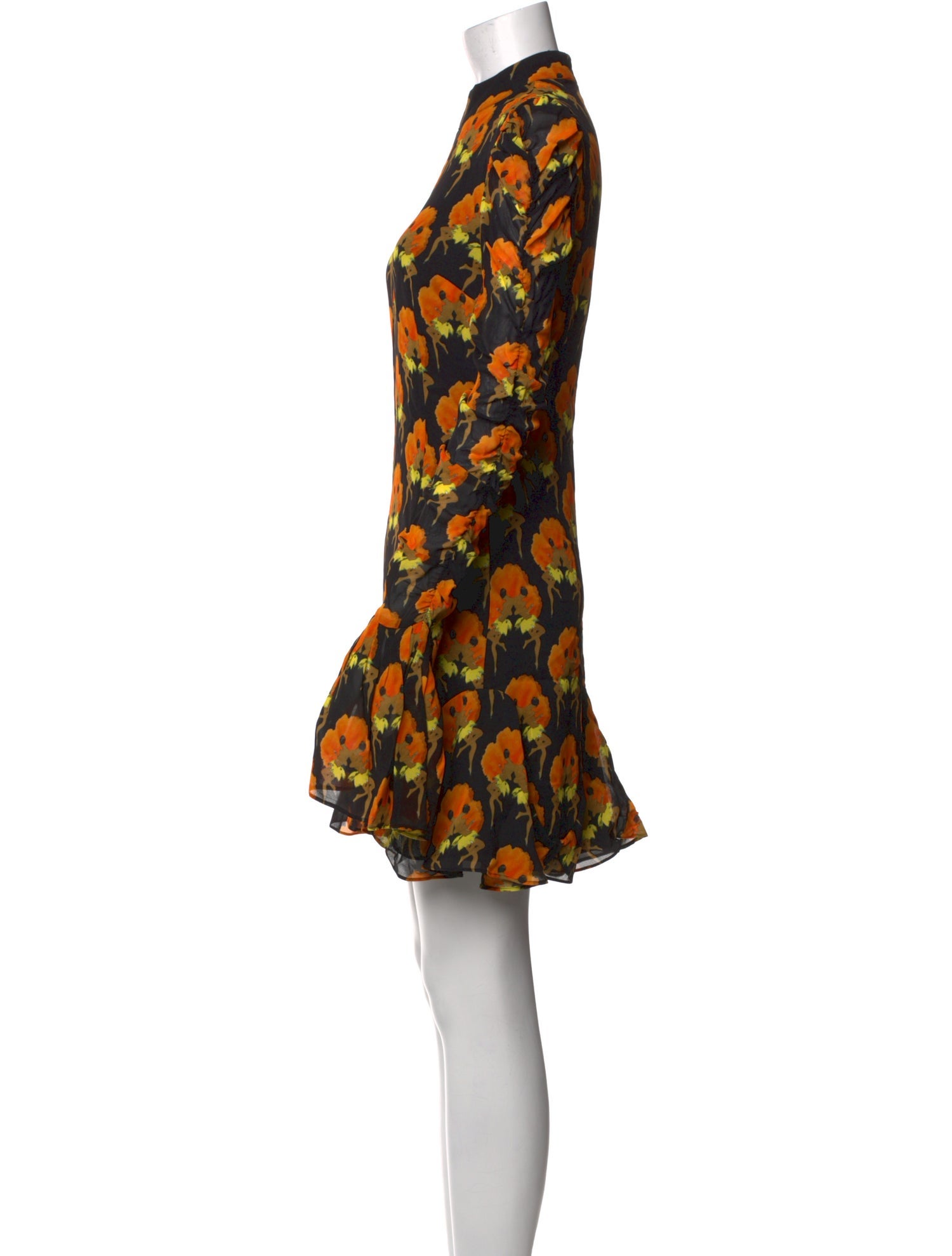 De La Vali Floral Print Mini Dress