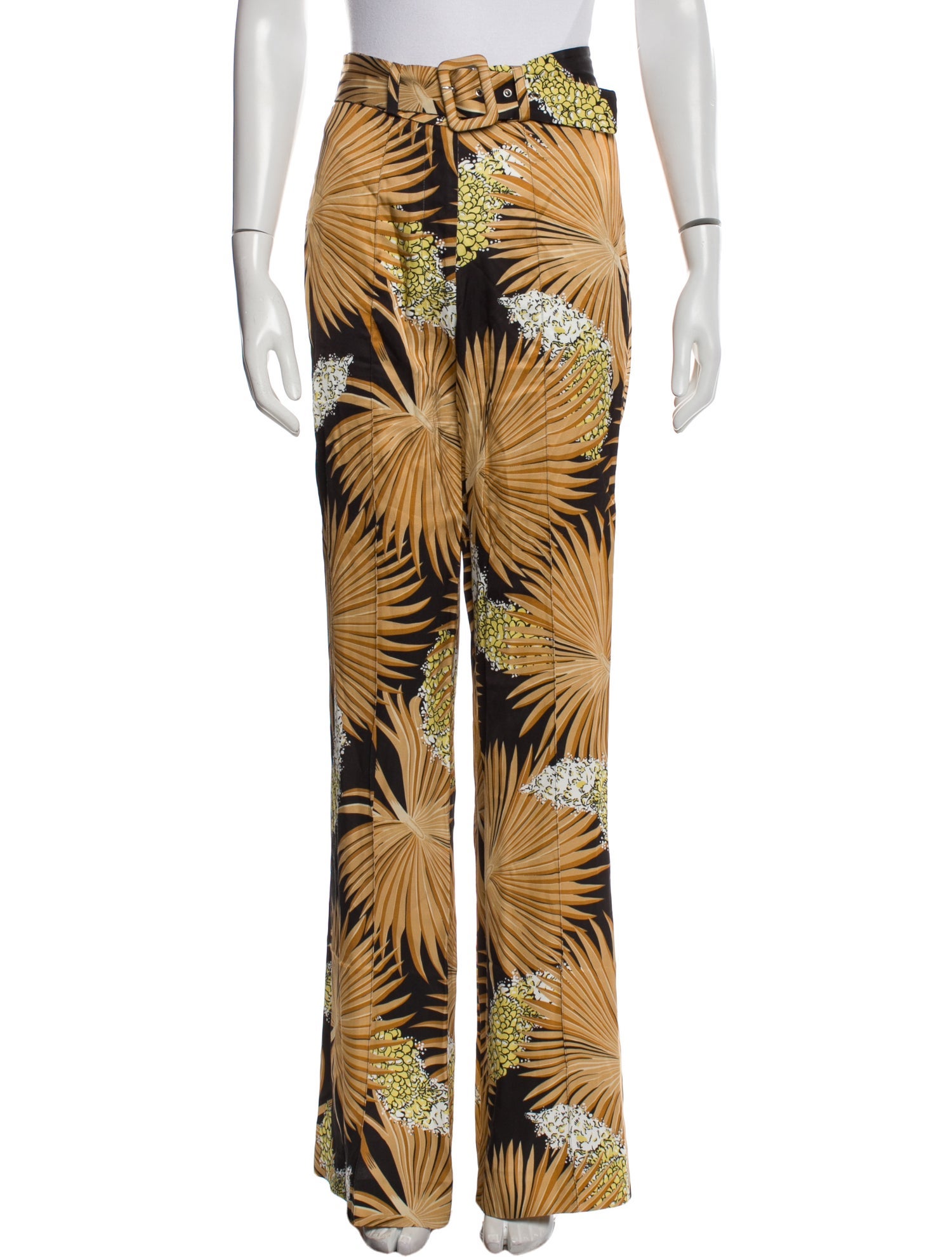 De La Vali Floral Print Wide Leg Pants