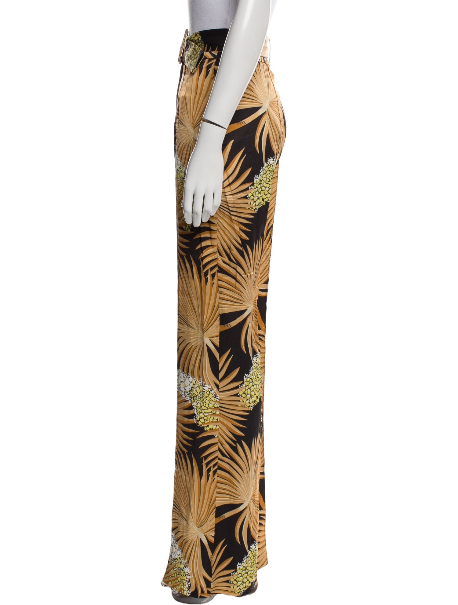 De La Vali Floral Print Wide Leg Pants