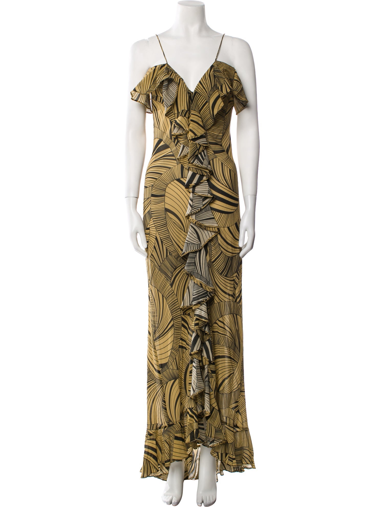 De La Vali Printed Long Dress