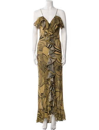 De La Vali Printed Long Dress