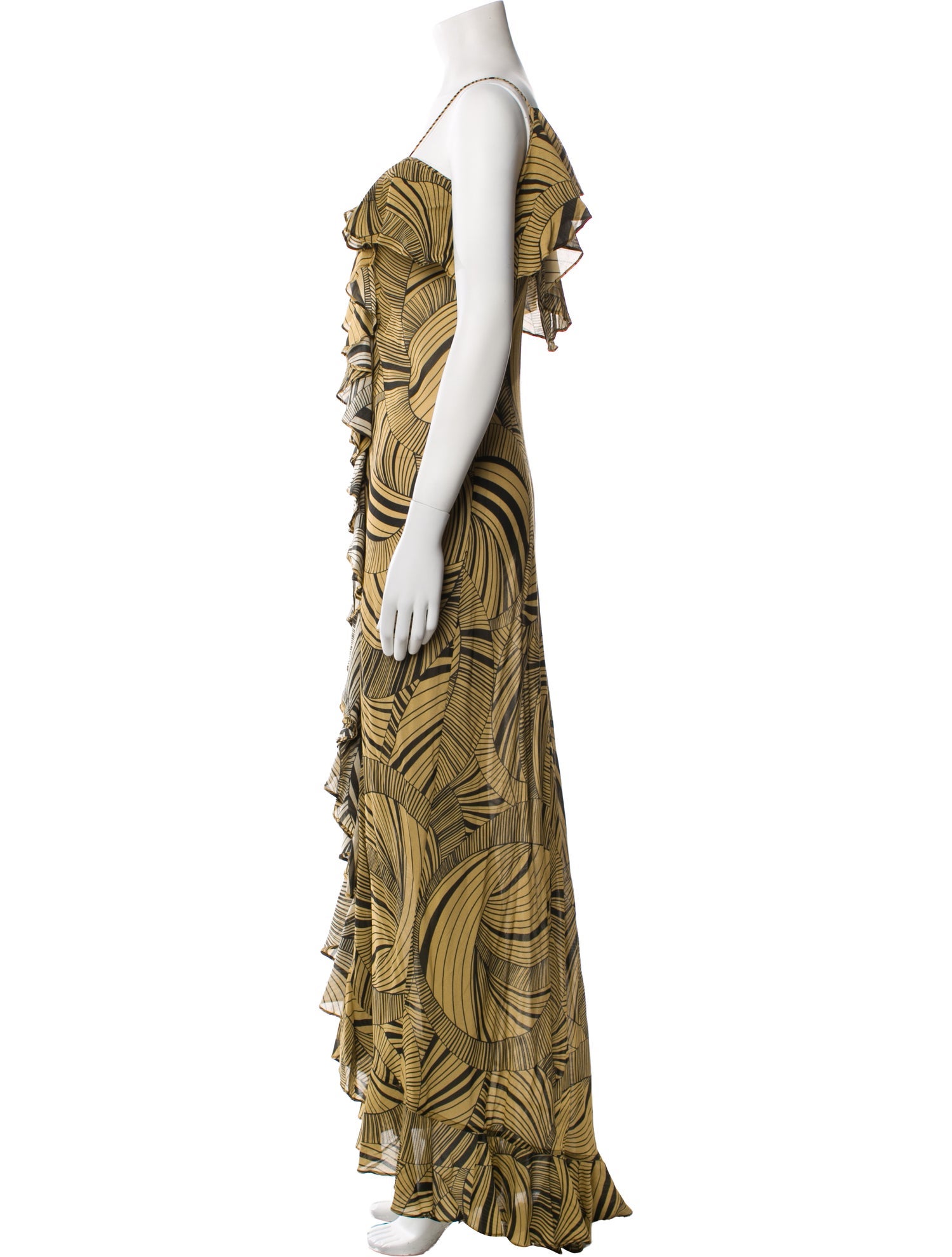 De La Vali Printed Long Dress