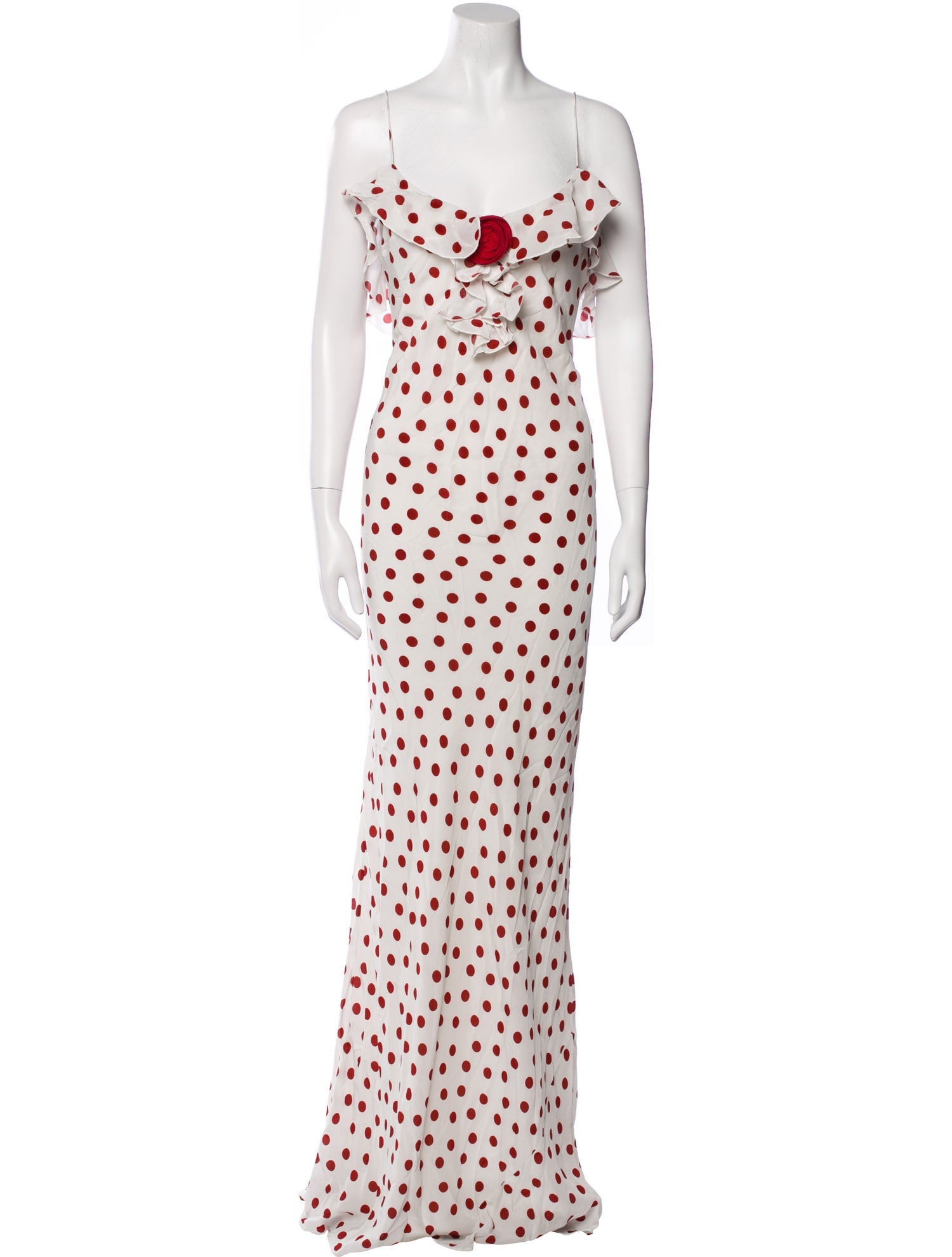 De La Vali Polka Dot Print Long Dress w/ Tags