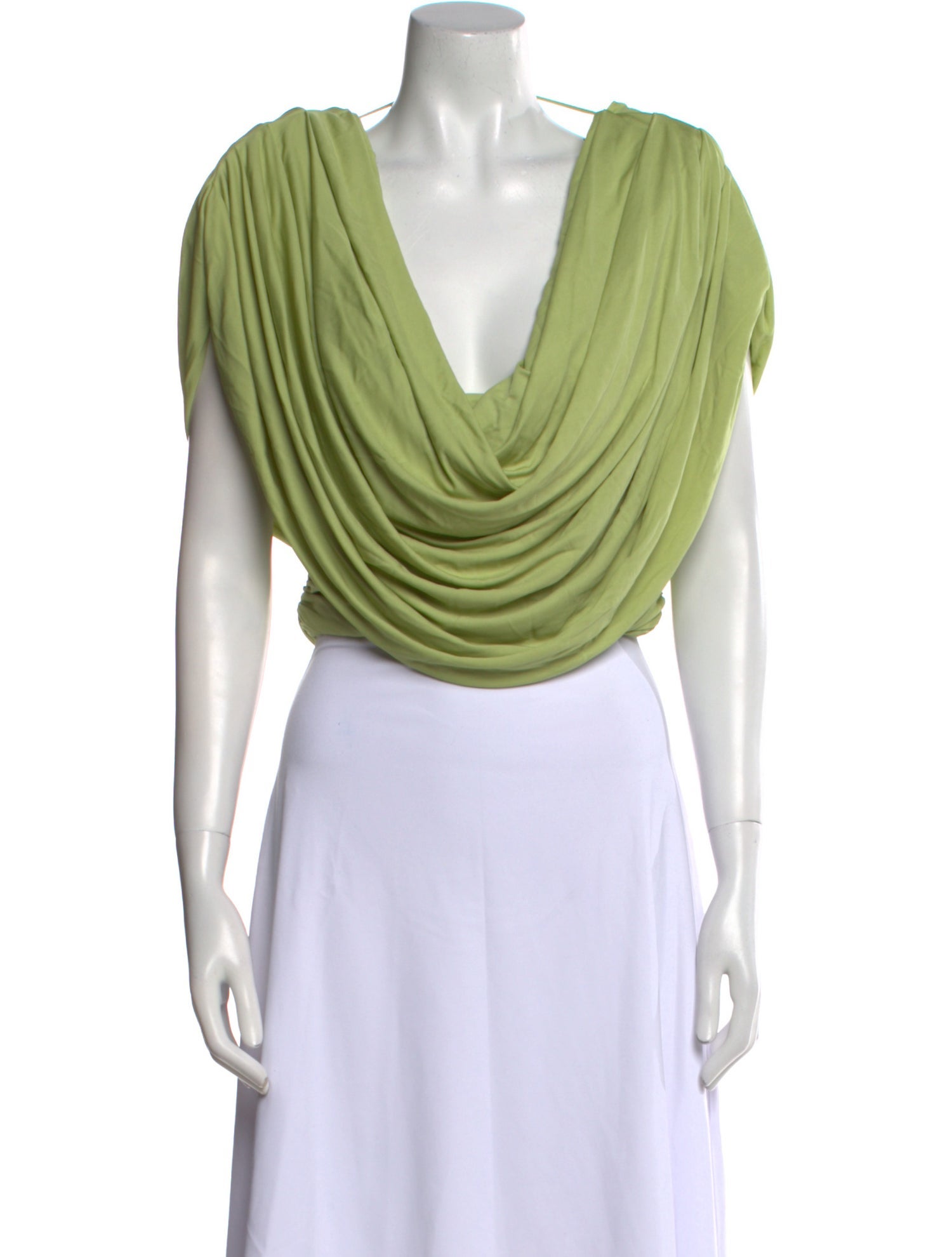 De La Vali Cowl Neck Short Sleeve Crop Top w/ Tags