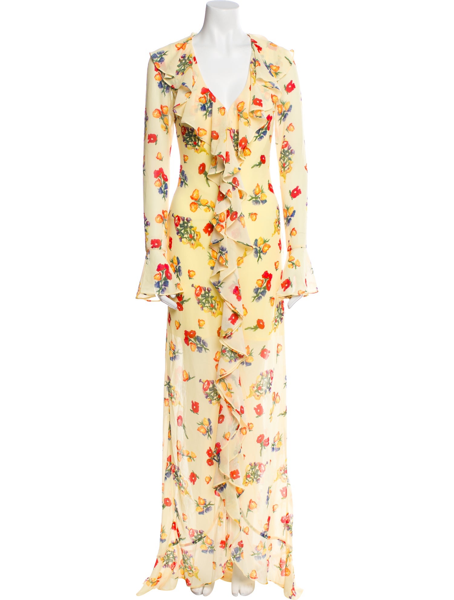 De La Vali Floral Print Long Dress w/ Tags