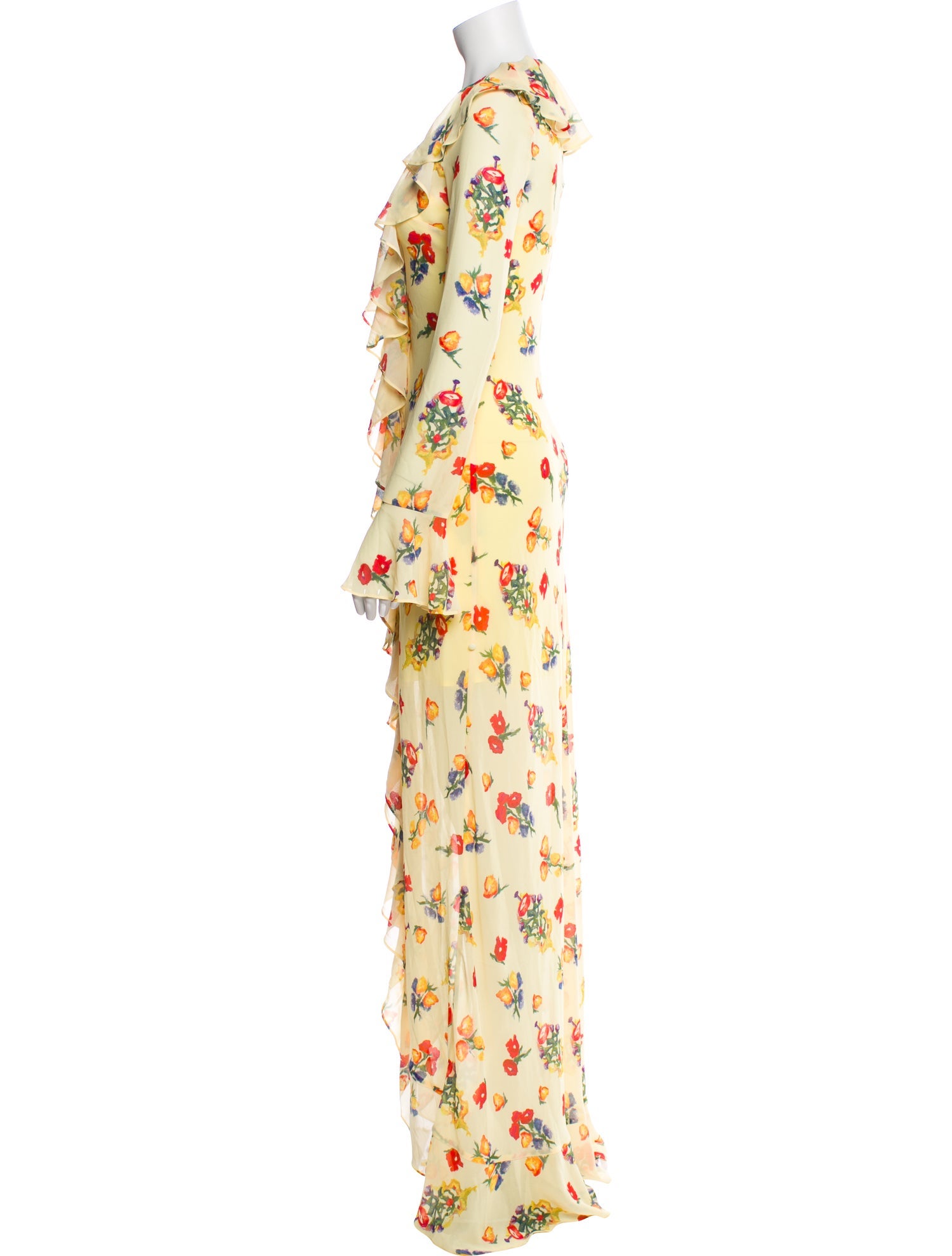 De La Vali Floral Print Long Dress w/ Tags