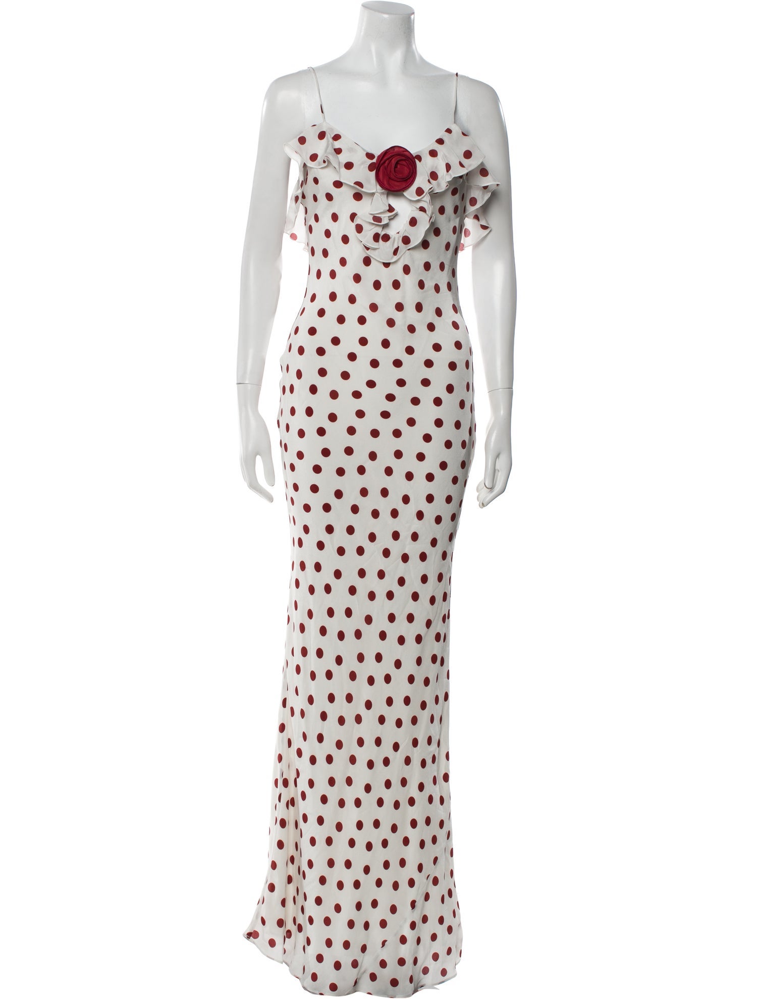 De La Vali Polka Dot Print Long Dress