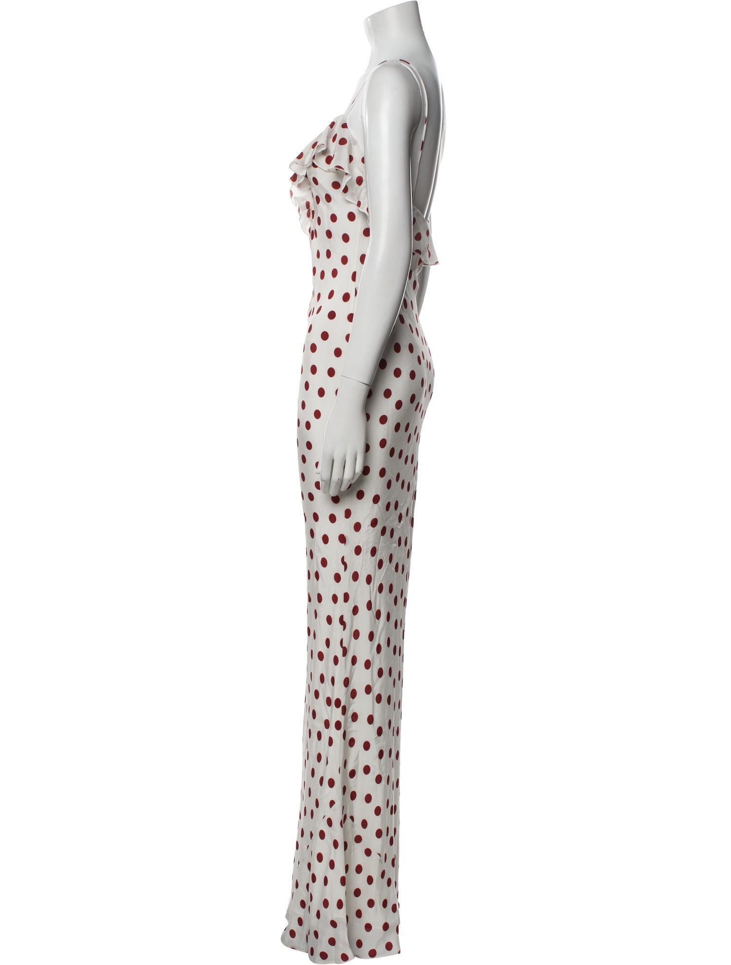 De La Vali Polka Dot Print Long Dress