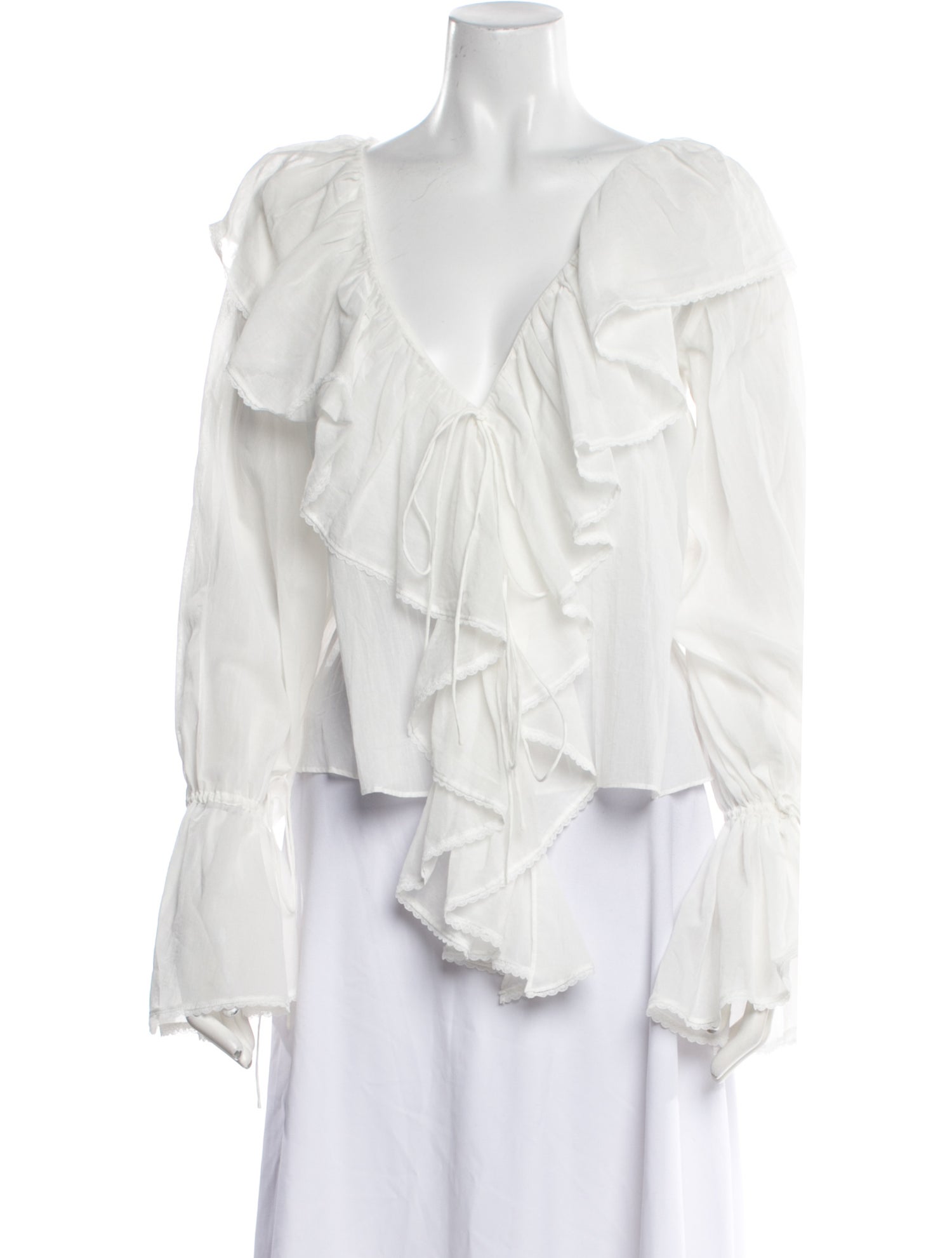 De La Vali V-Neck Three-Quarter Sleeve Blouse w/ Tags