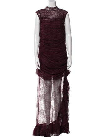 De La Vali Mock Neck Long Dress