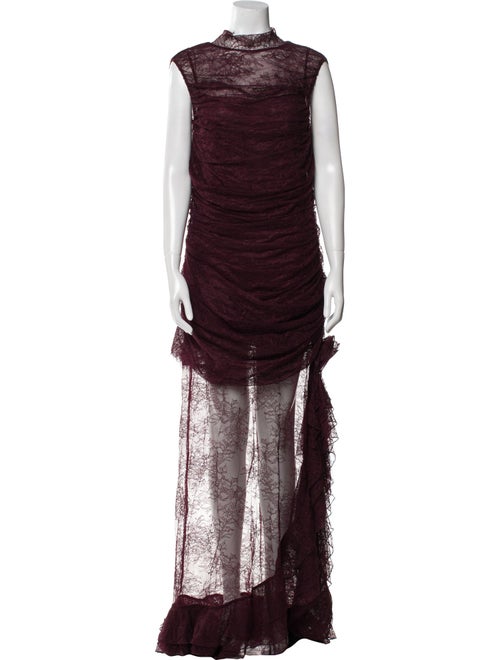 De La Vali Mock Neck Long Dress